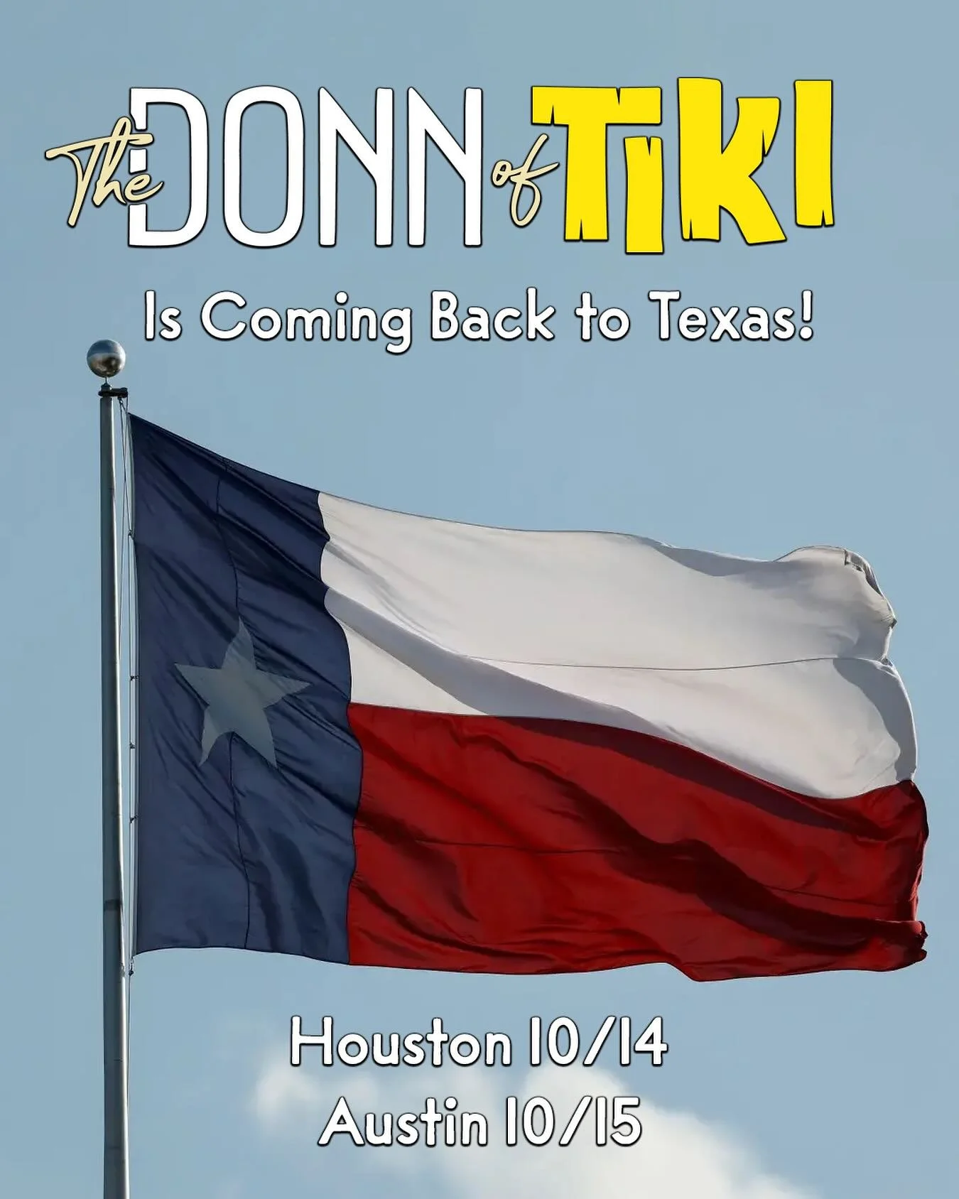 Donn is heading back to Texas! We&rsquo;ll be screening in Houston and Austin in October for two one night only events. 

Come see the film, a Q+A with the directors, check out some exclusive tour merch, and drink some original Donn cocktails! 

Tick