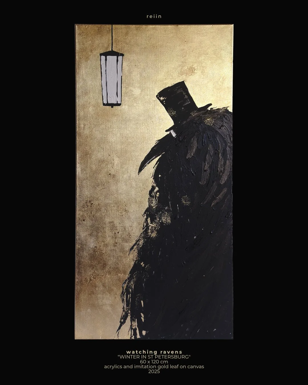 "watching ravens: Winter in St. Petersburg" Original Painting