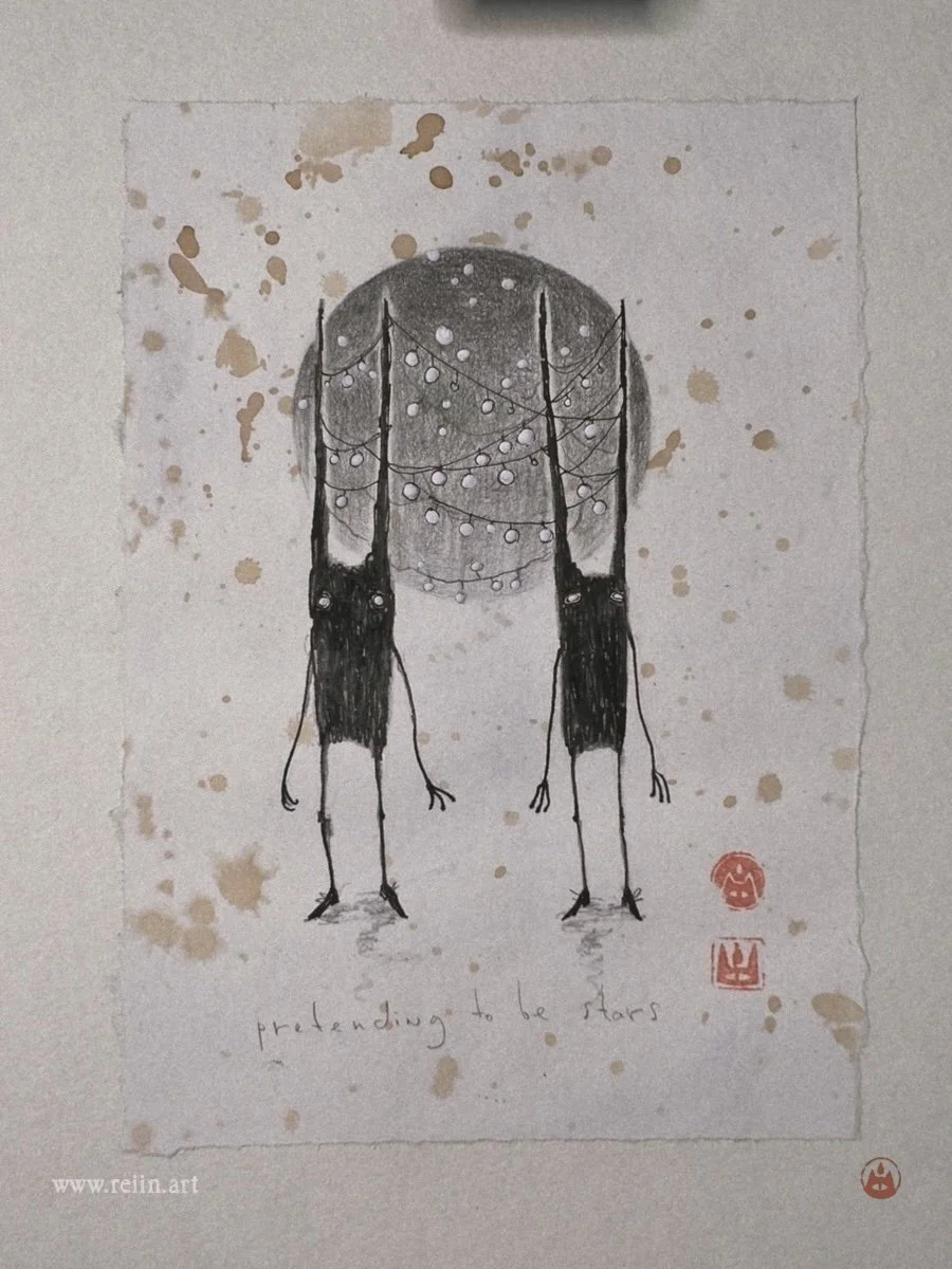 “pretending to be stars” 7,5 x 14 cm 750€ Available
