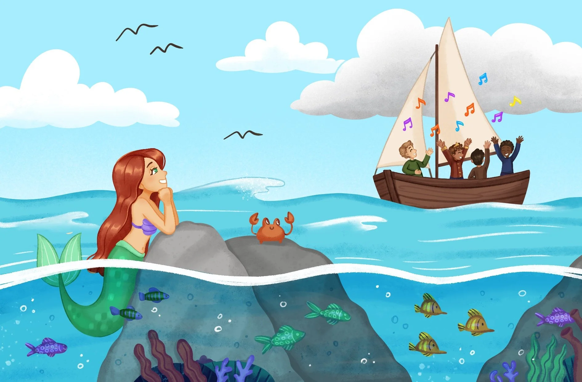 artwork mermaid at sea