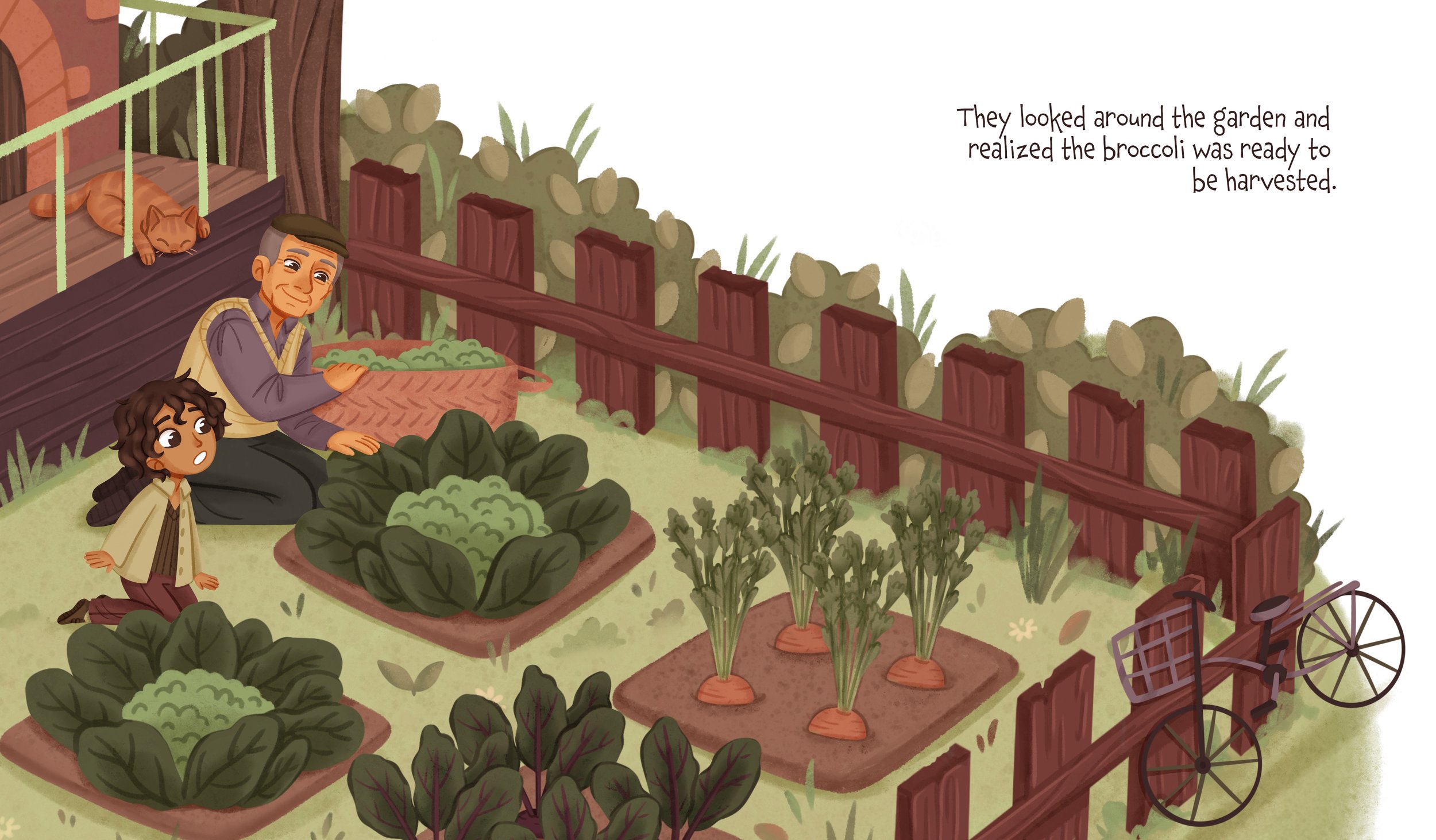 spot illustration double-page family