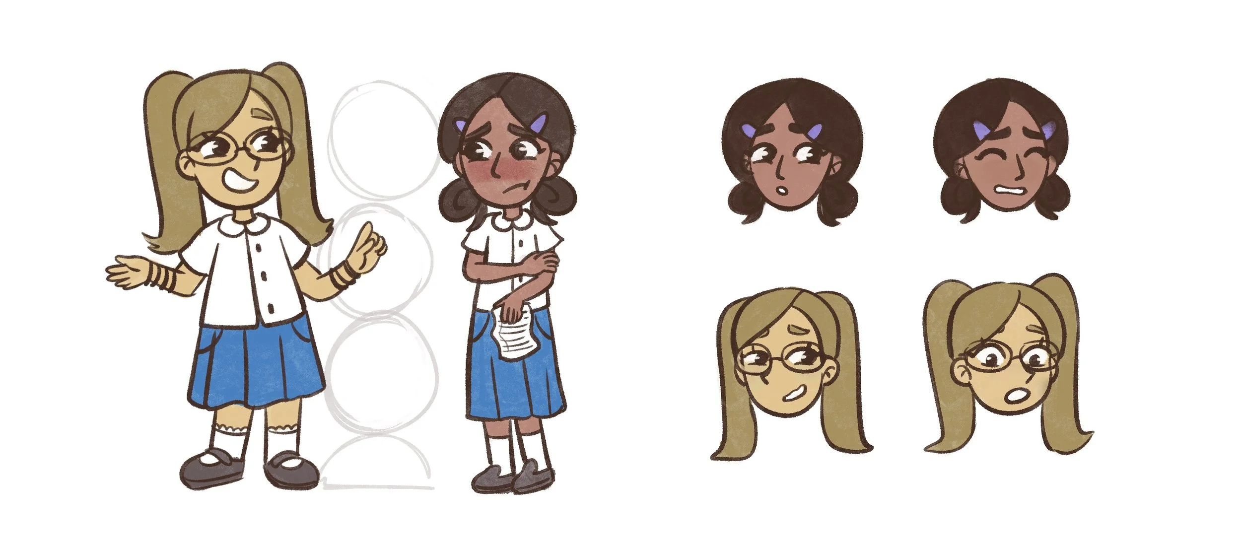 character design picture book school girls