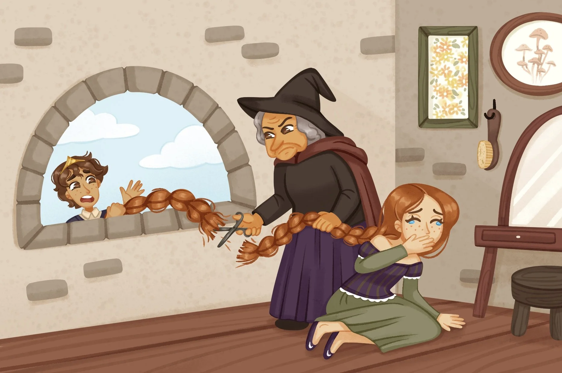 educational book fairytale retelling illustration