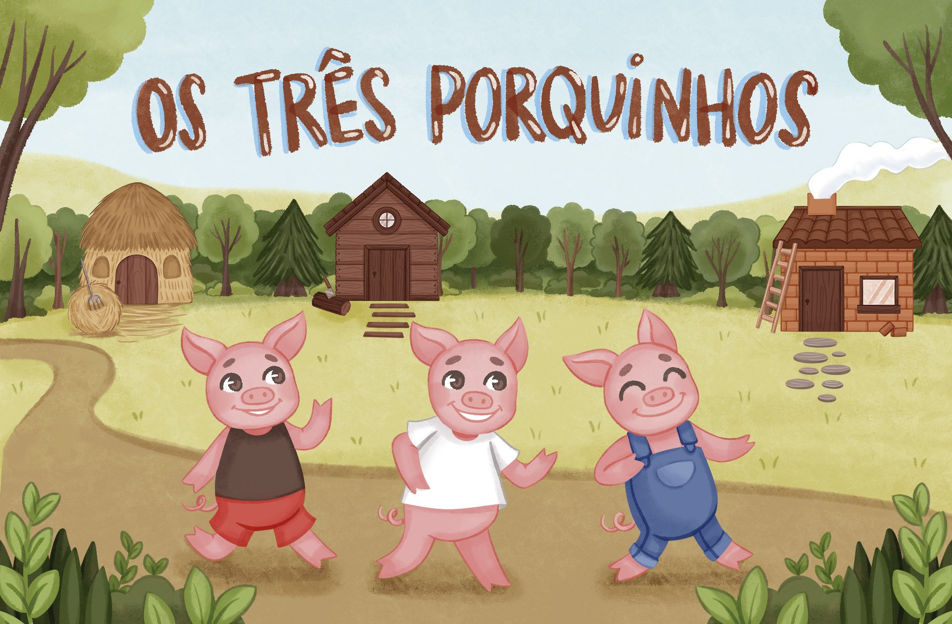 children picture book cover three little pigs