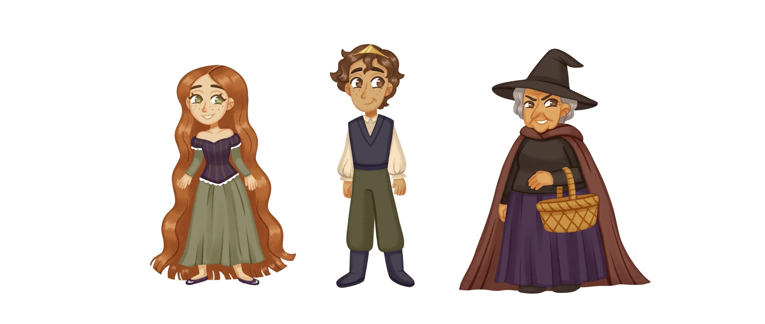 character design of fairytale retelling