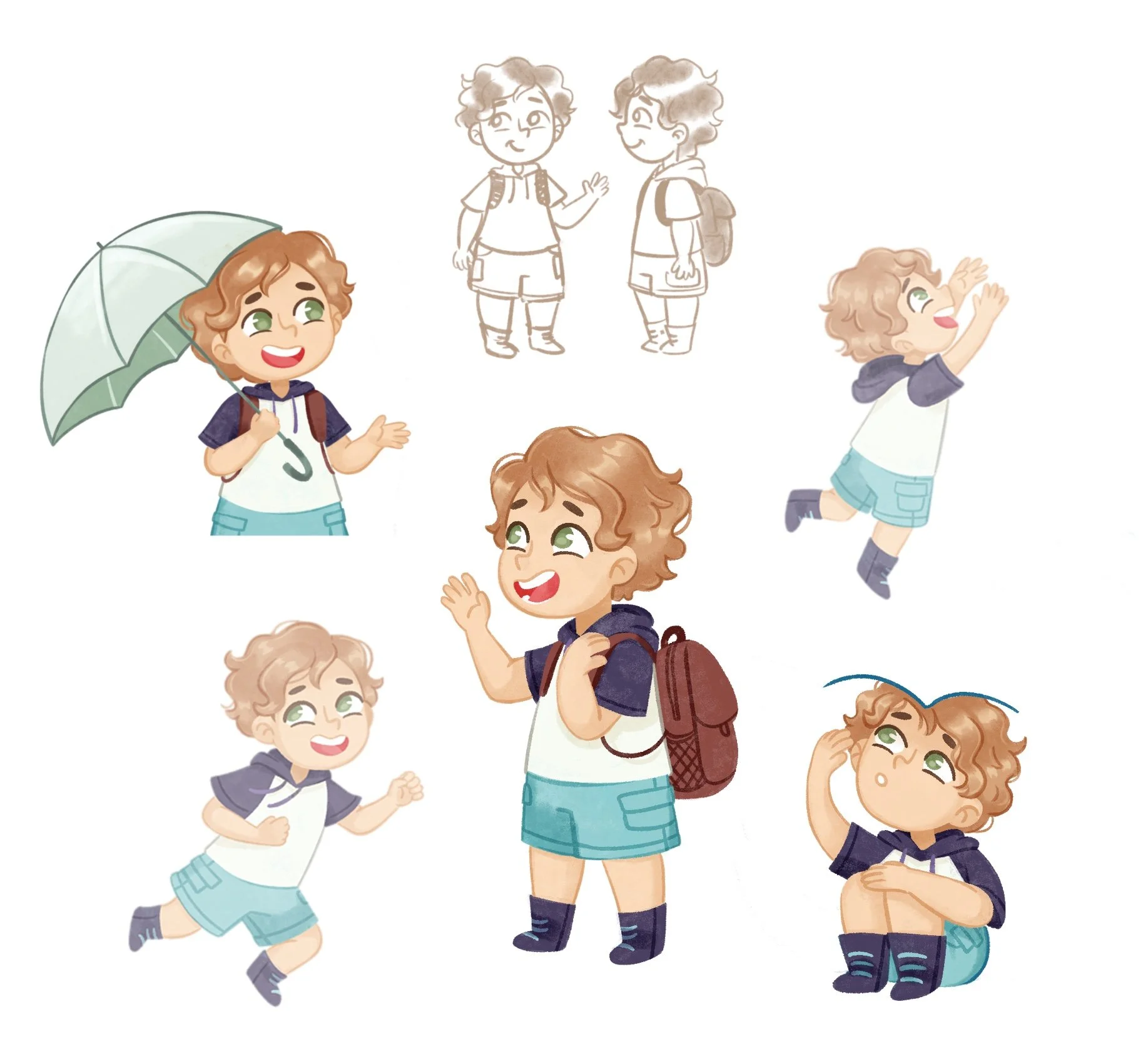 picture book character design child boy