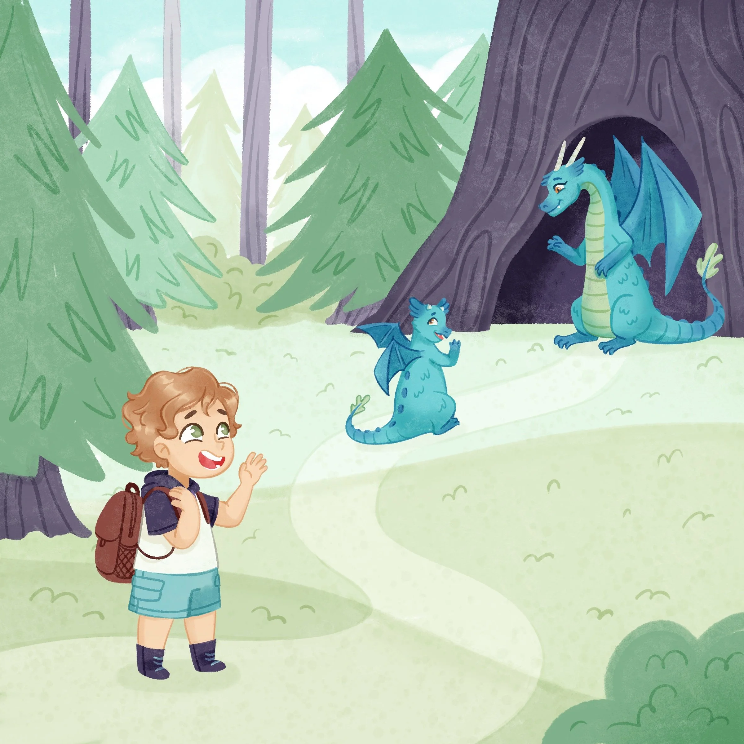 full-page illustration for children's book publishing