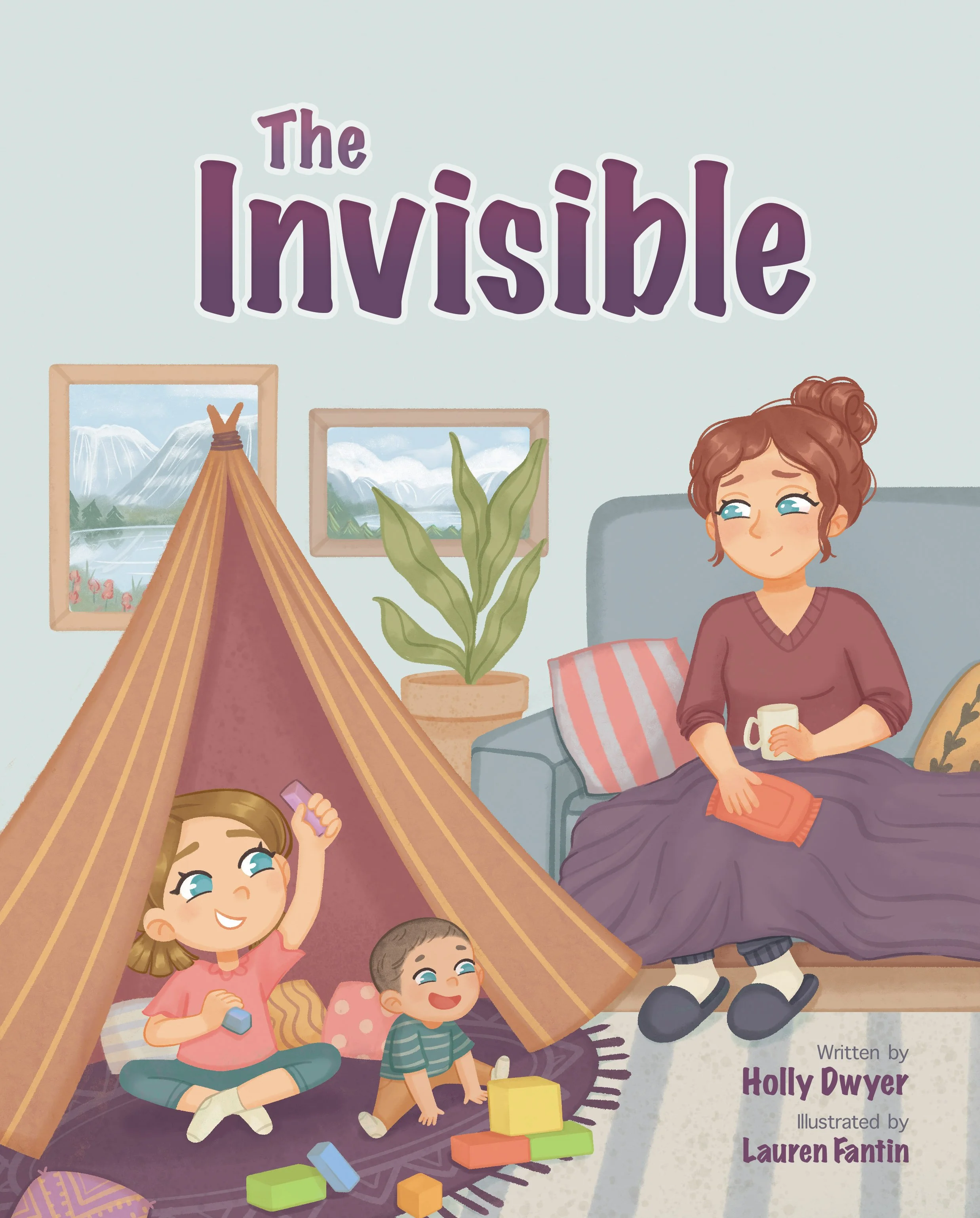 childrens' book cover family at home