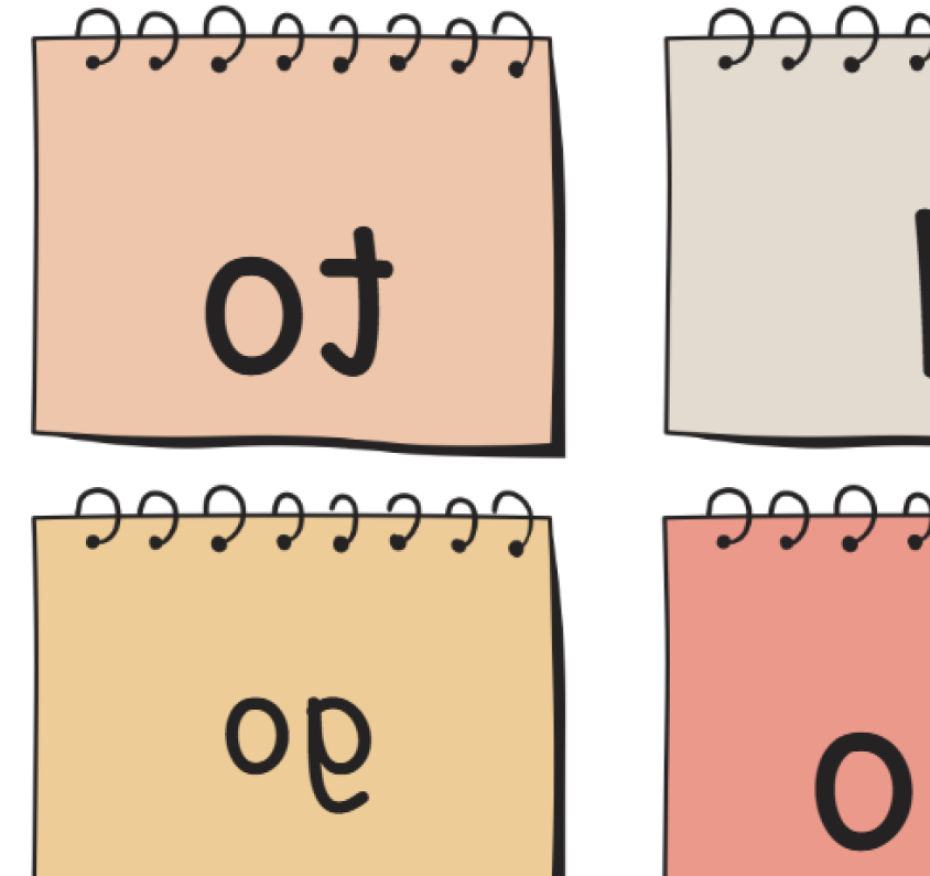 Phase 2 Tricky Words Mirrored