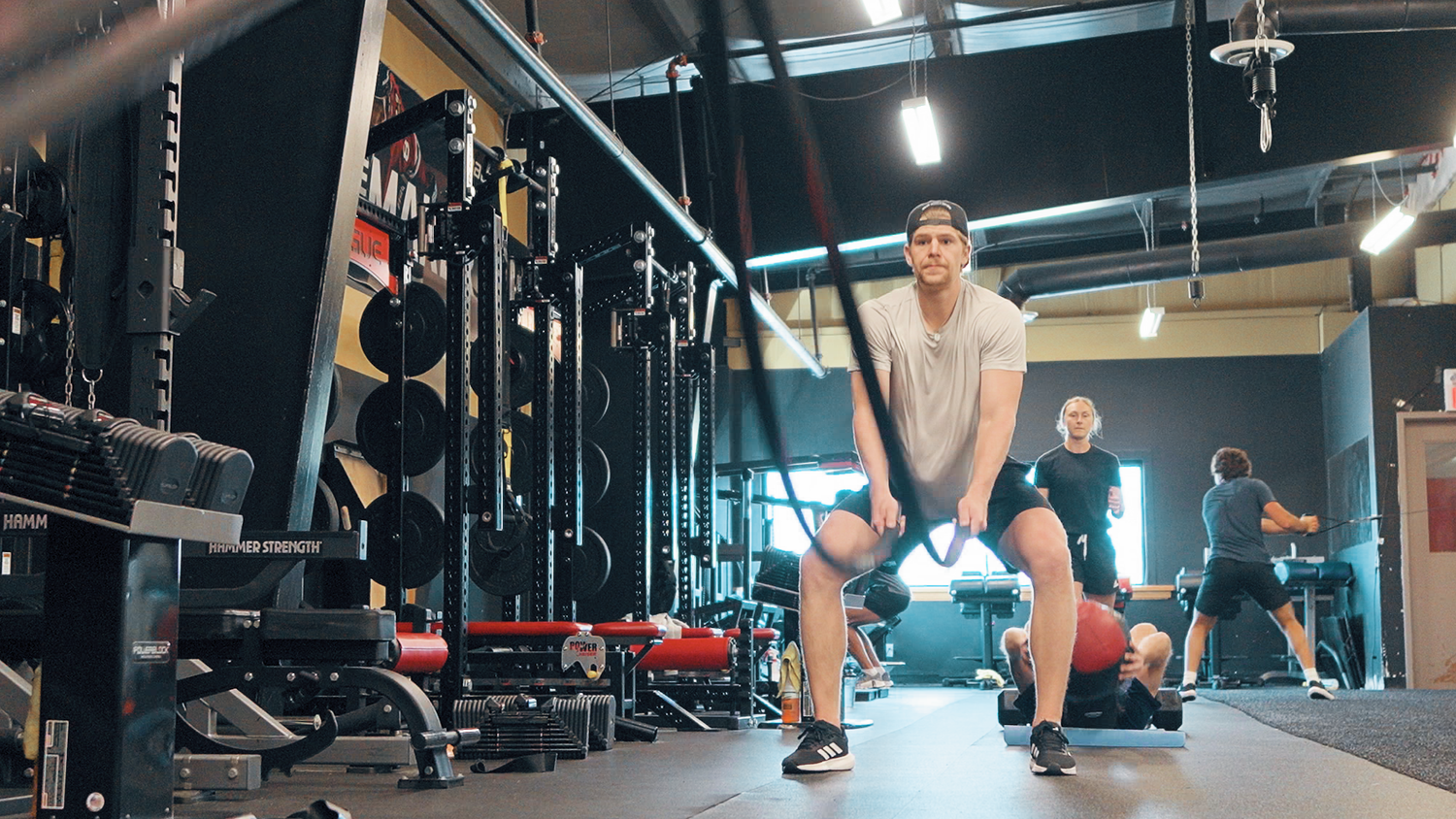 Adult training with a kettlebell at SHIELD