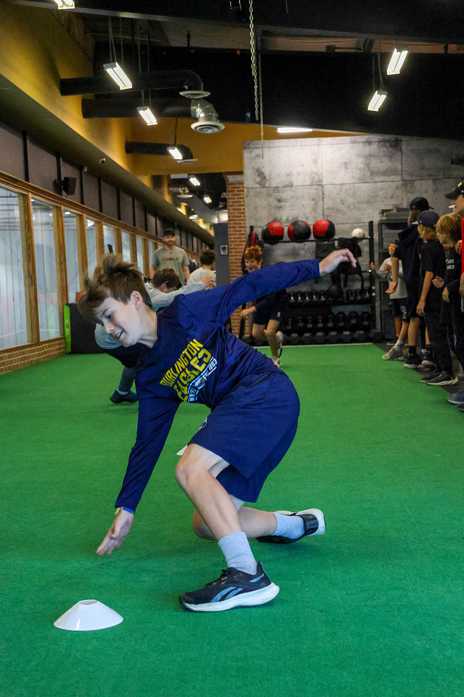 Youth athlete training on the SHIELD turf in Burlington