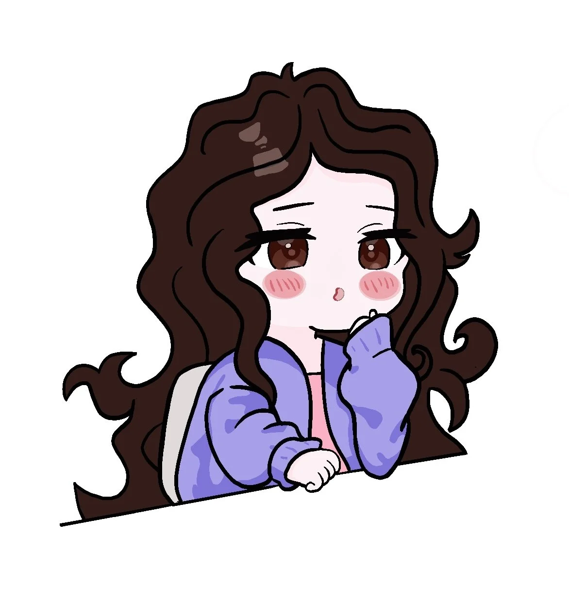A cartoon illustration of a girl.