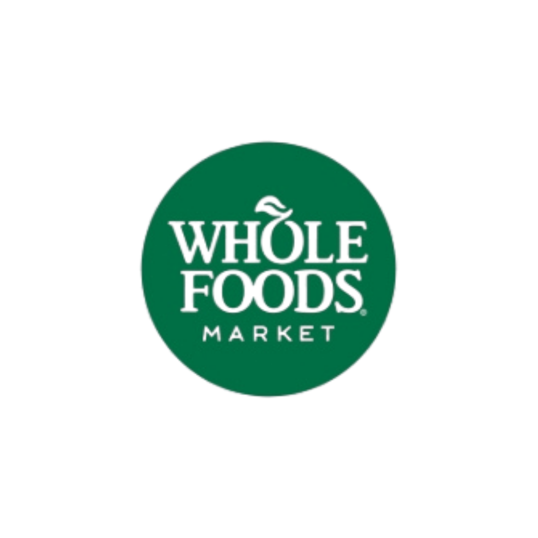 Green circular Whole Foods Market logo with a small bird on top of the word 'WHOLE'.