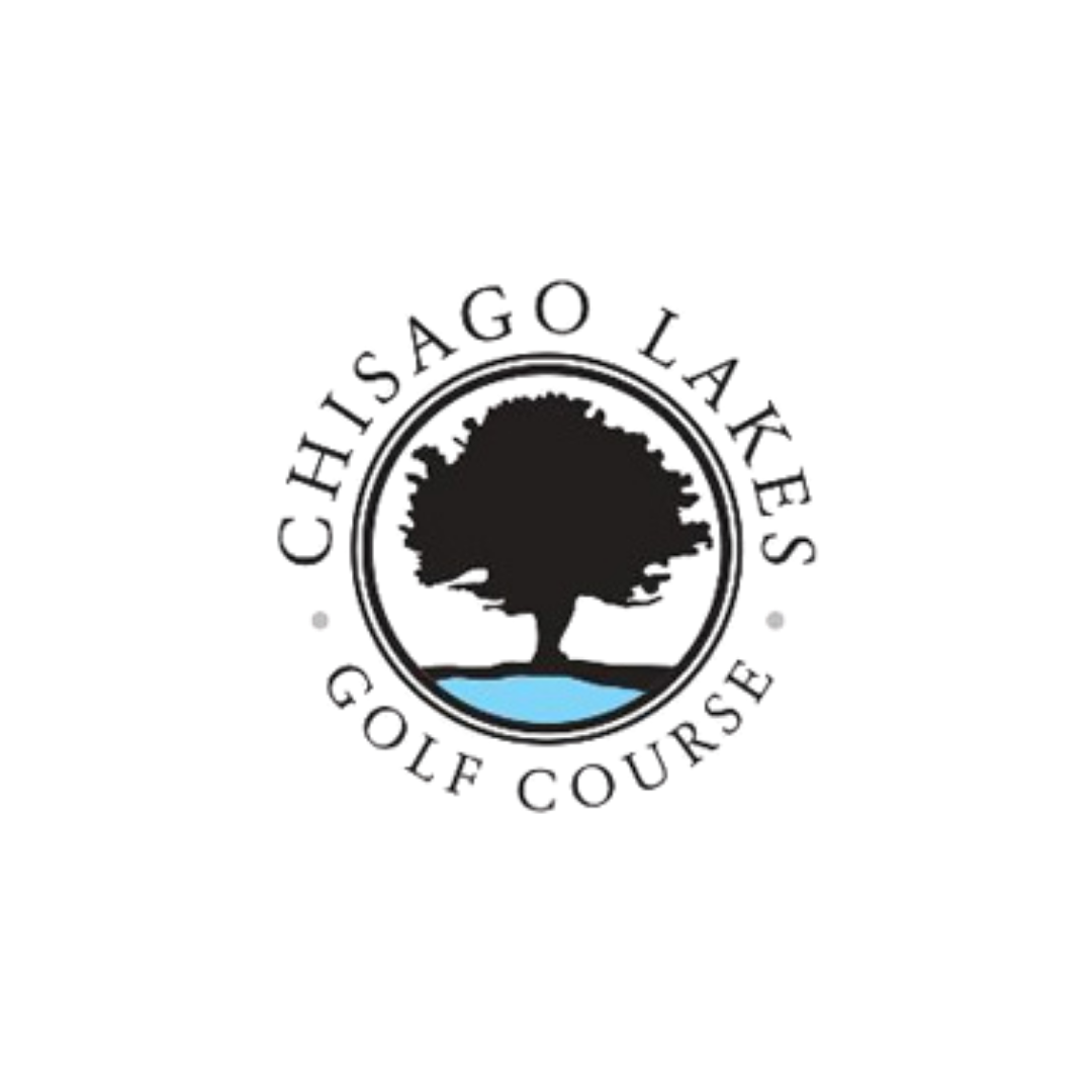 Logo of the Chicago SAGO Golf Course with a tree and water, surrounded by text.