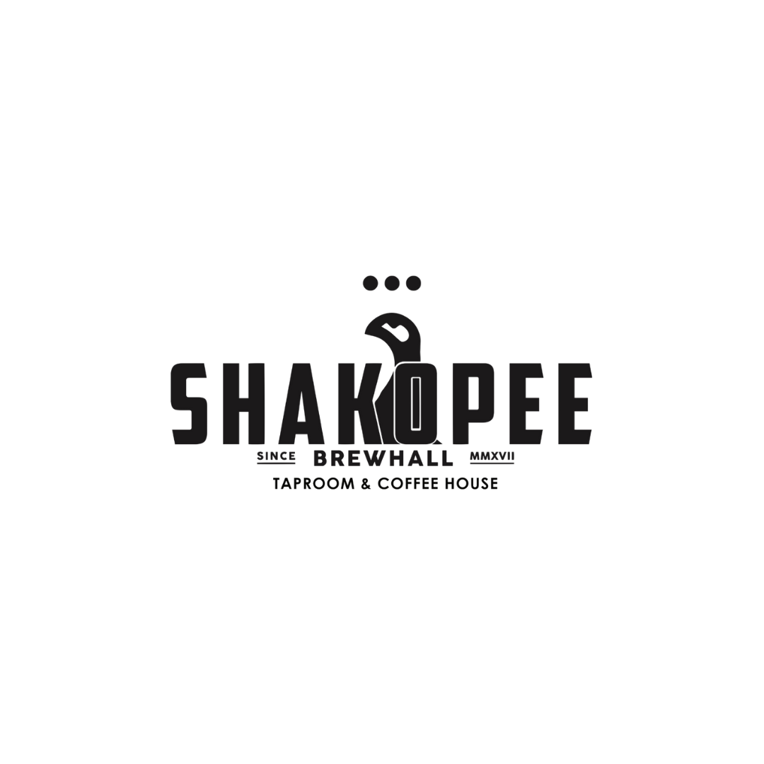 Logo for Shakopée Brewhall, a taproom and coffee house, featuring an illustration of a bird with steam above it.