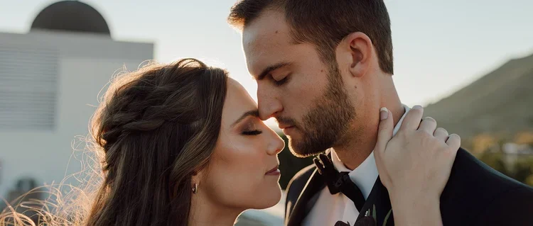 Bridal makeup and groom's haircut by Hair Skin Club in San Luis Obispo