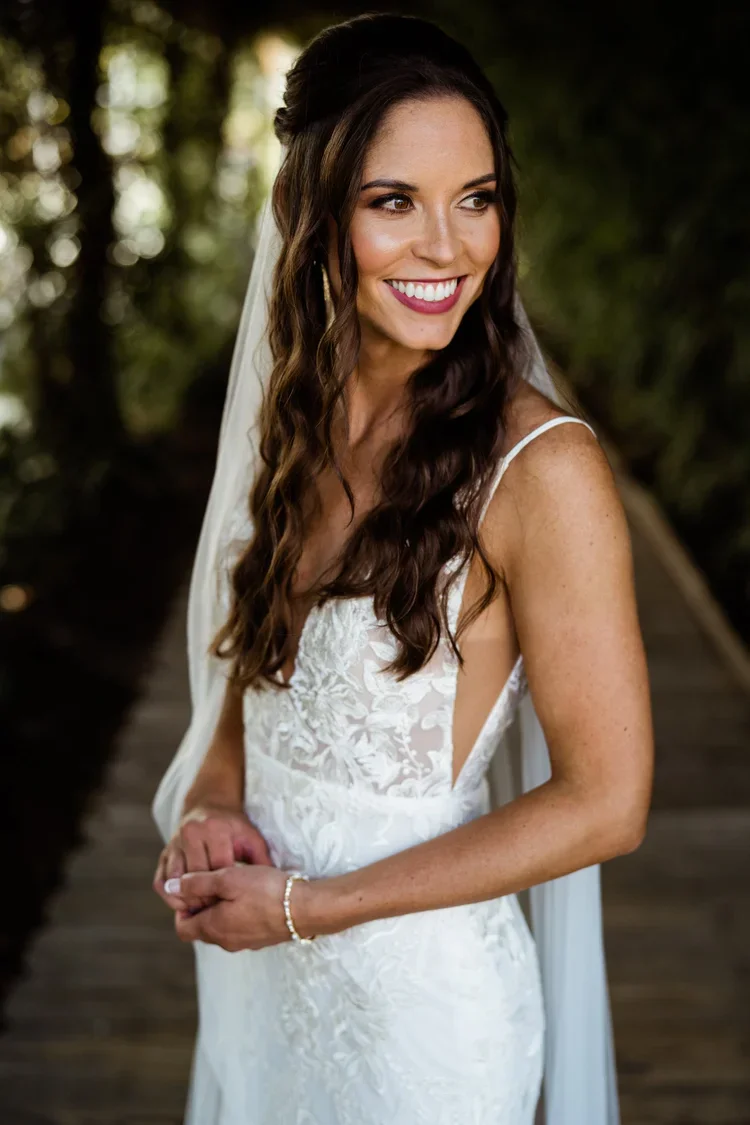 The final bridal makeup look by Kelly Mendoza from Hair Skin Club in San Luis Obispo