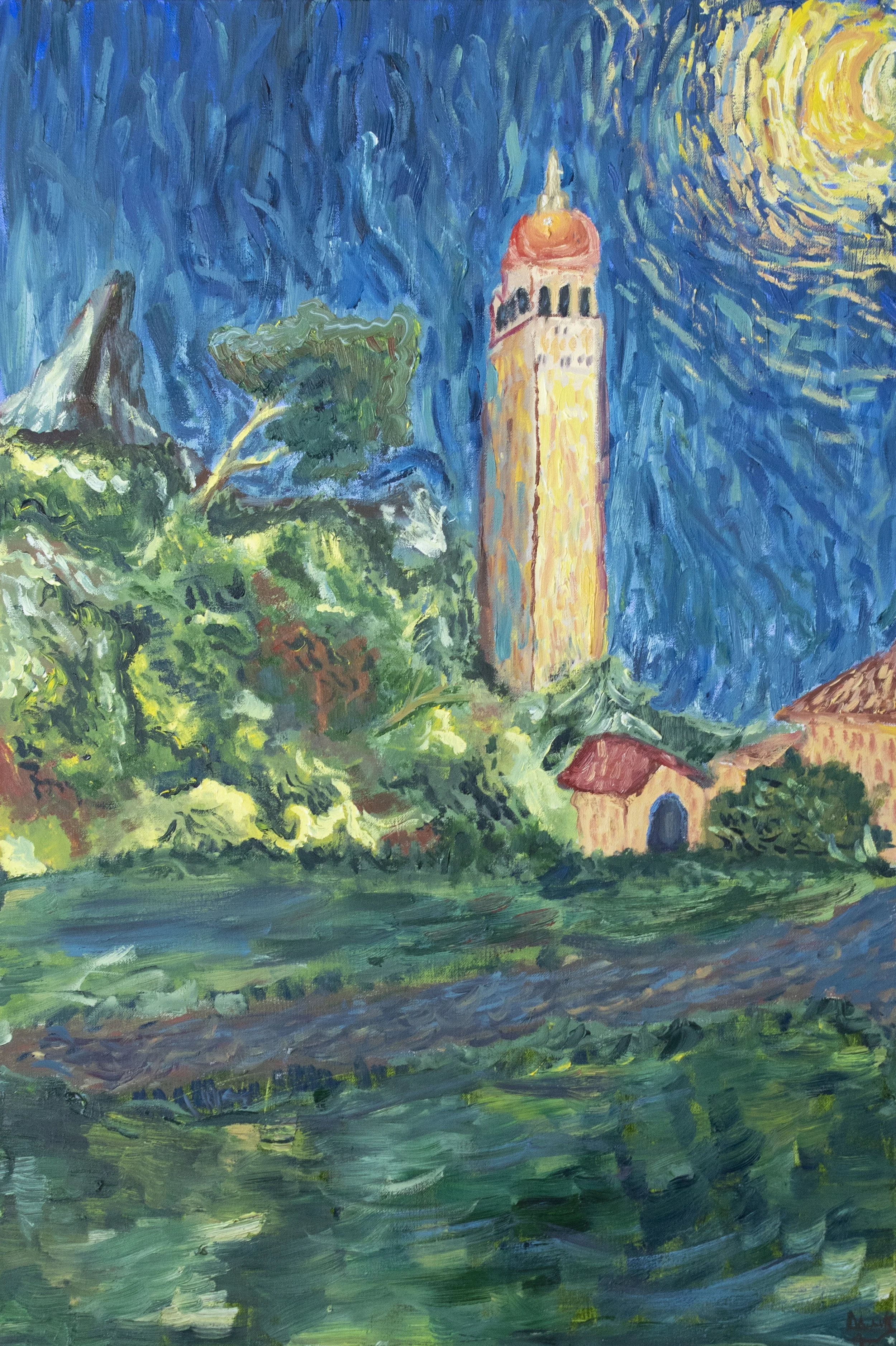 Hoover Tower, Oil on Canvas, 24''x36'', 2025