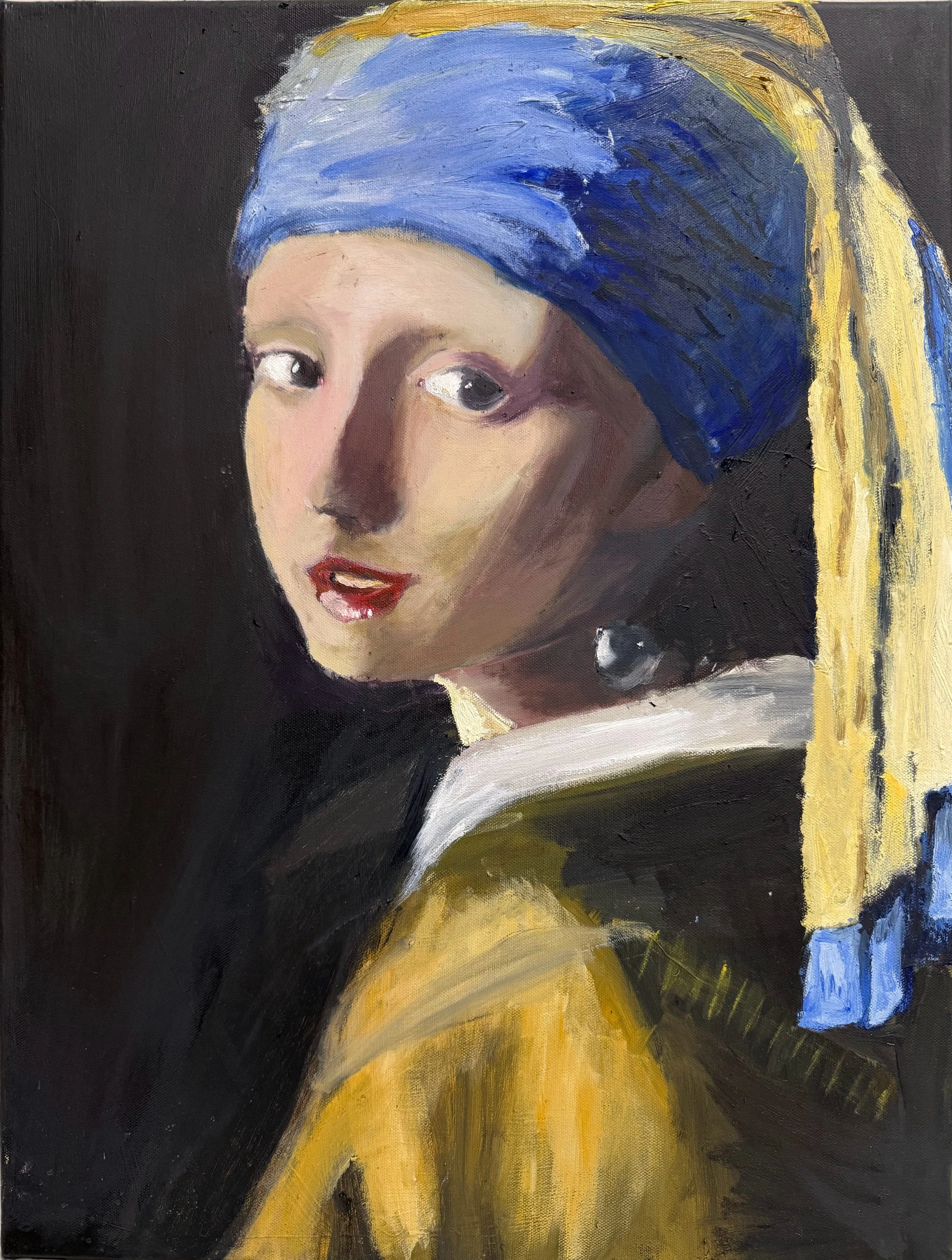Girl with a Pearl Earring, Oil on Canvas, 18''x24'', 2025