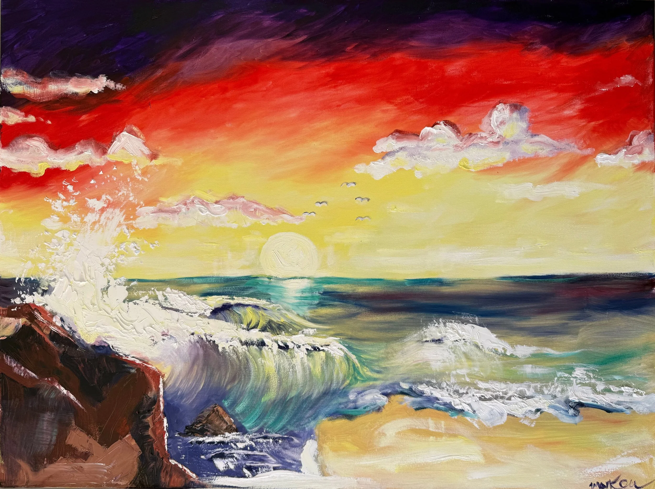 Sunset, Oil on Canvas, 48''x36'', 2026