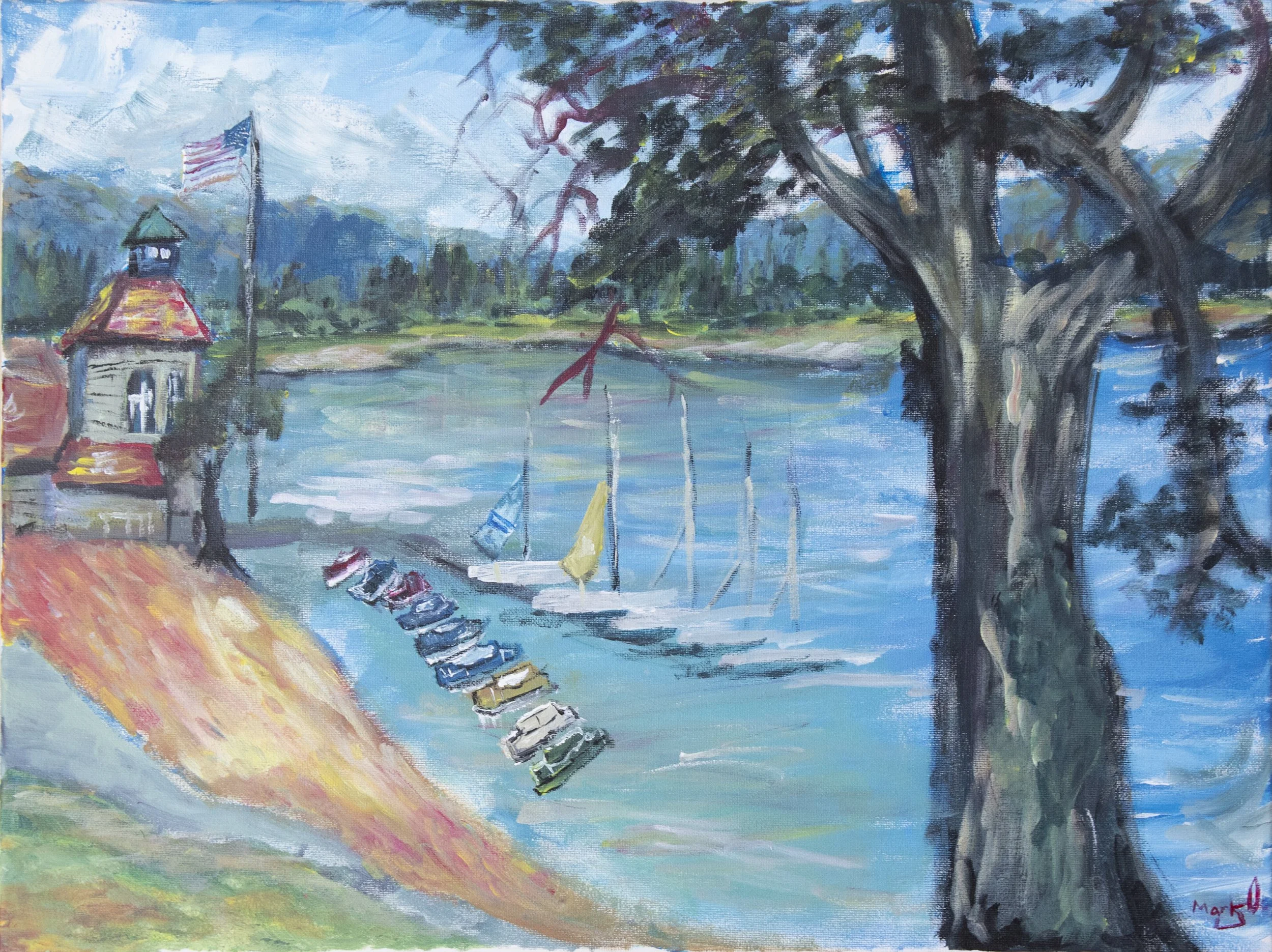 Shoreline Summer, Acrylic on Canvas, 24''x18'', 2025 (Plein Air)