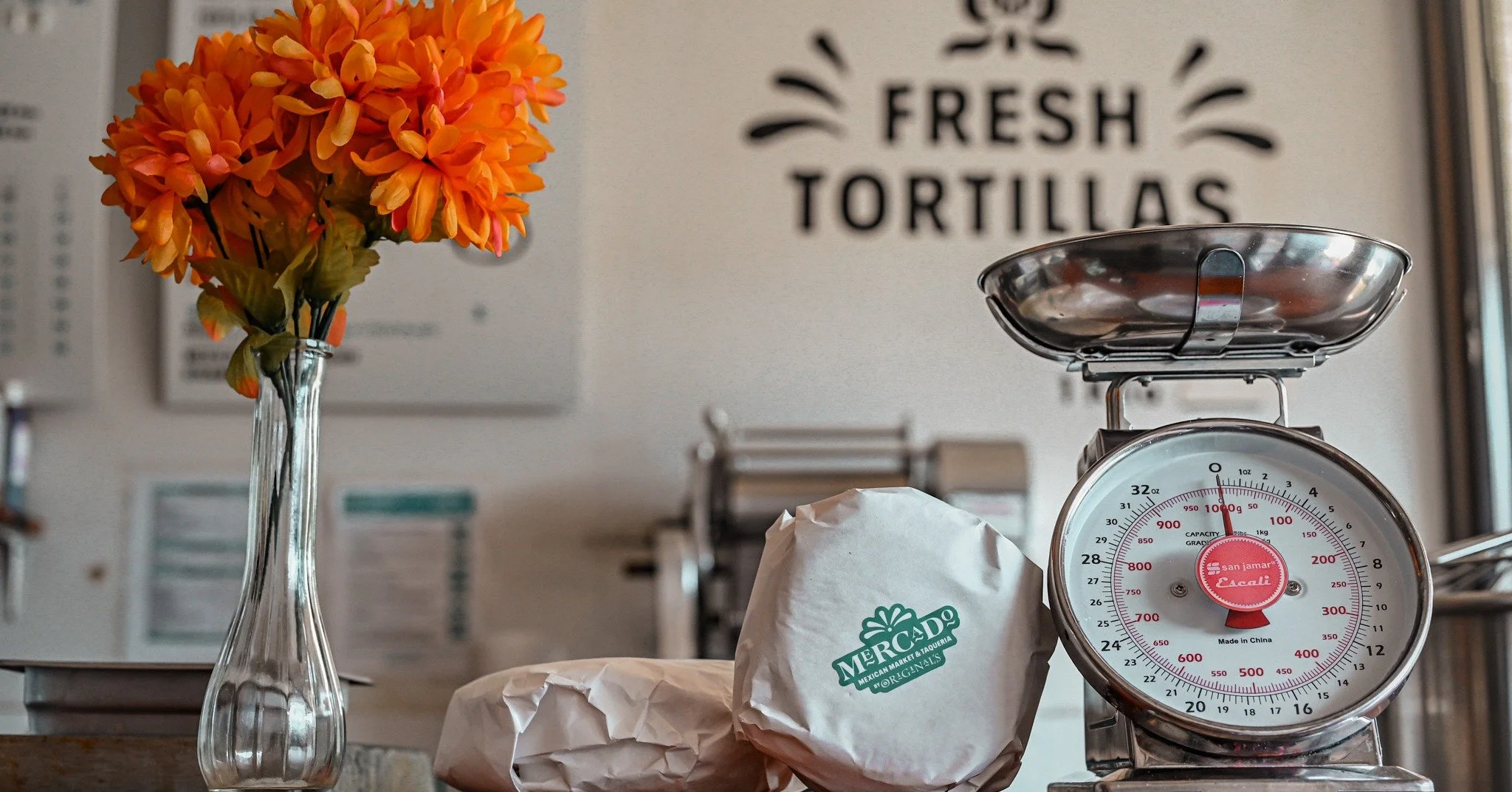 Fresh tortillas. It's right there on the wall &mdash; and right there in everything we make. 🌽
Masa weighed, pressed, and made in-house every day. No bags, no preservatives, no compromises.
A great taco starts with a great tortilla, and we don't tak