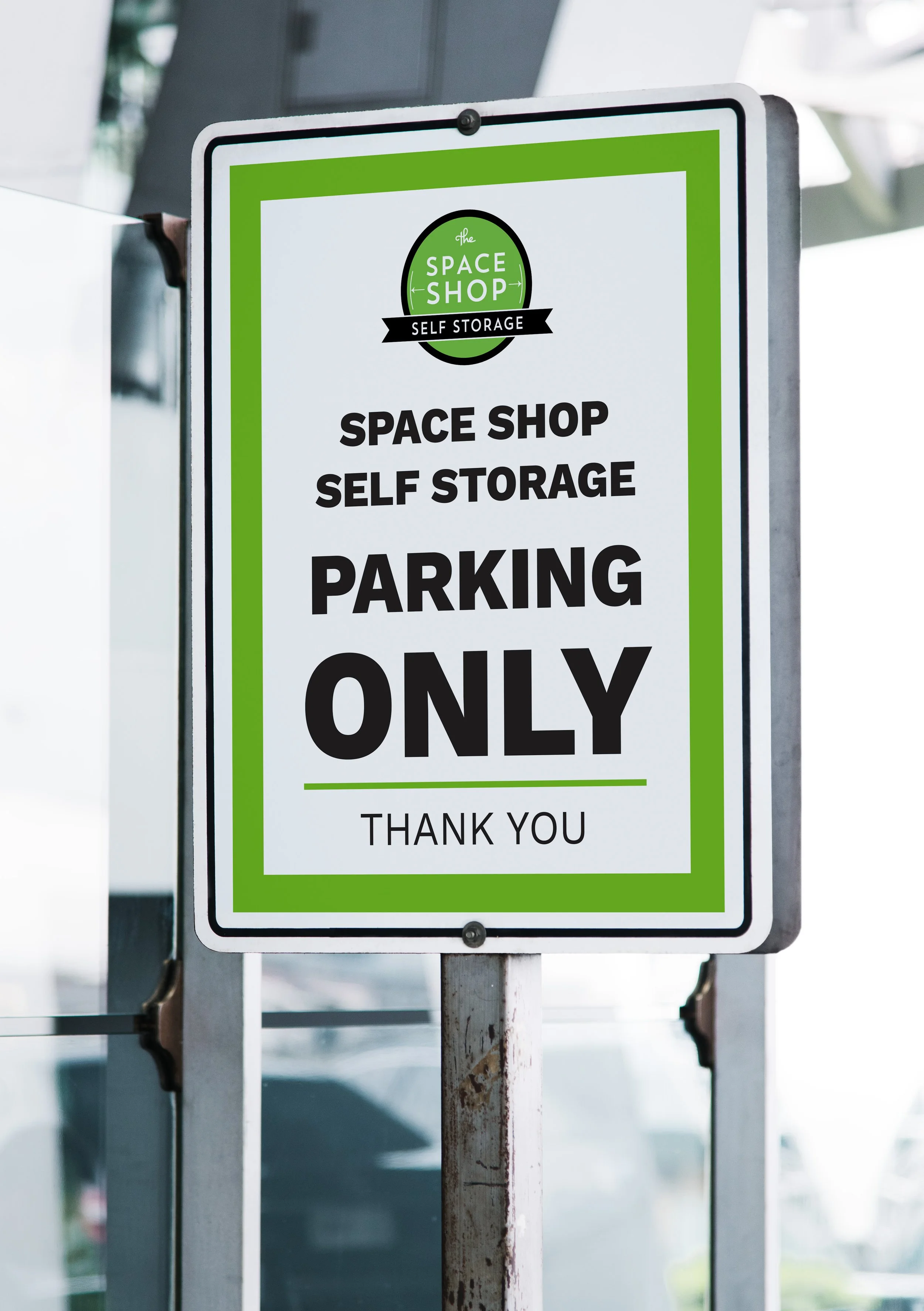 Space Shop Parking Lot Signs