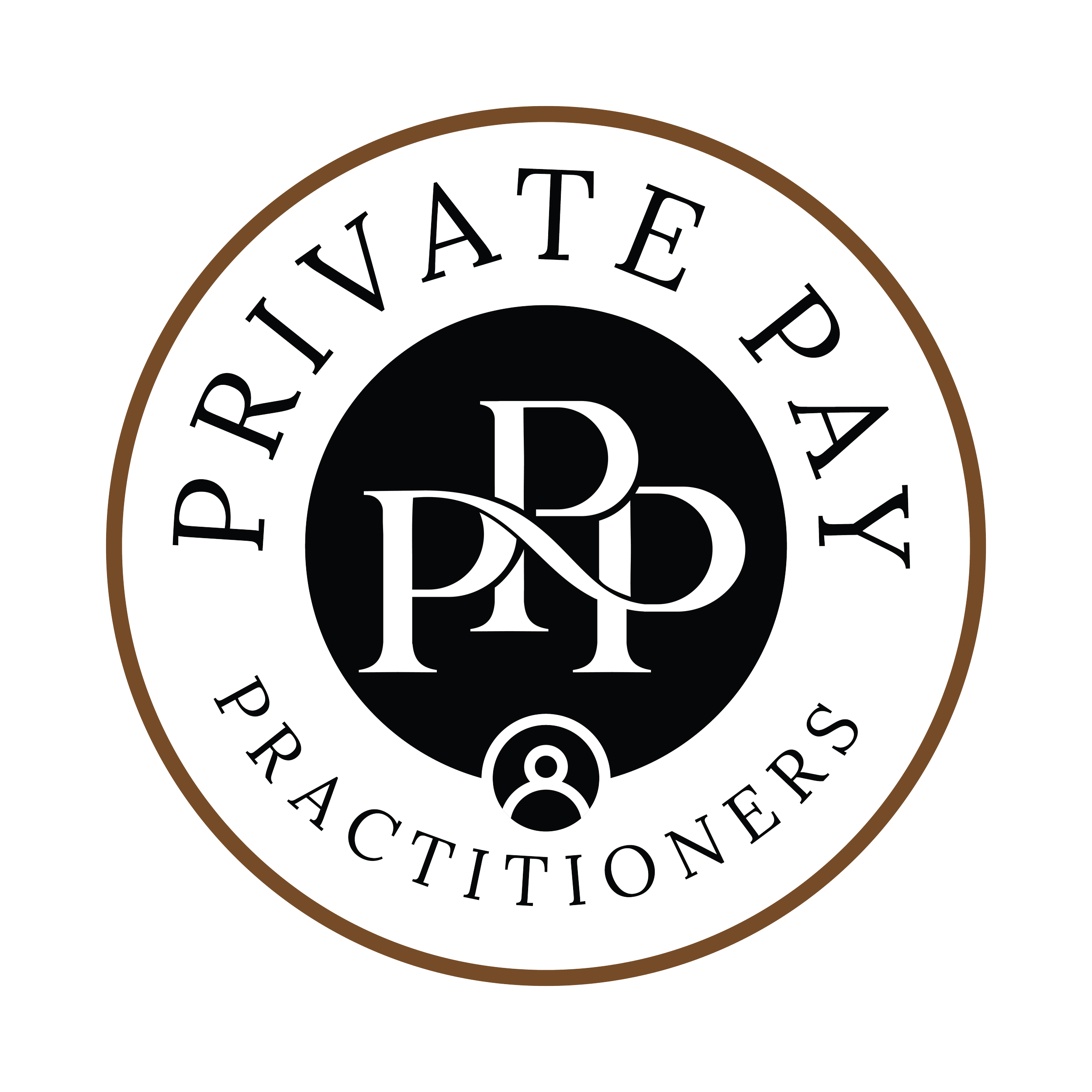 Close-up of a logo with the text '"Private Pay Practitioners"