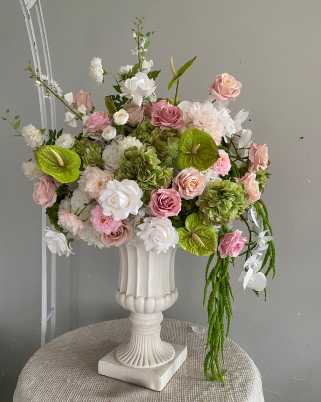 faux silk wedding flower rental louisville ky white blush green