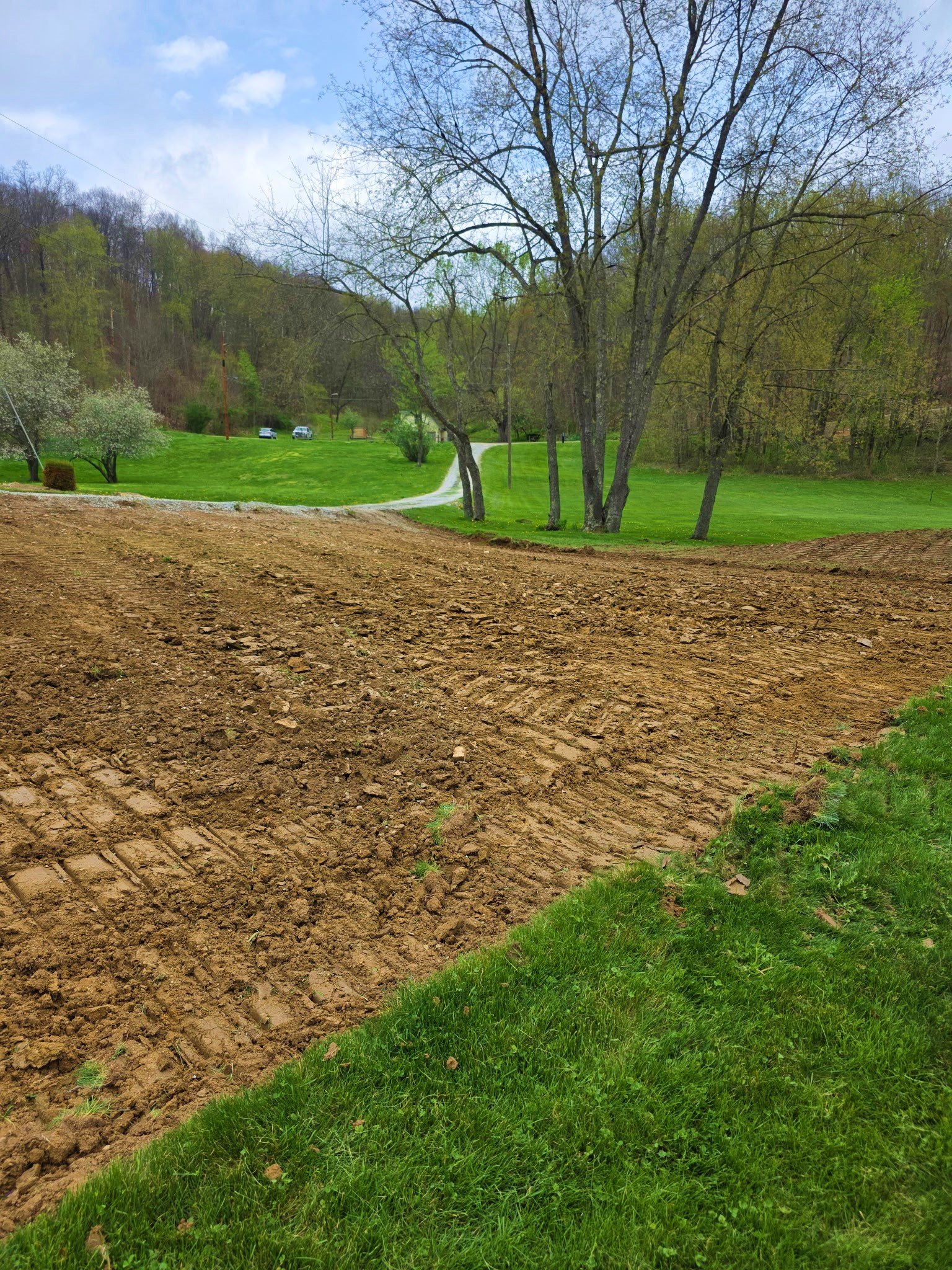 Ground work began for a large garage build at th