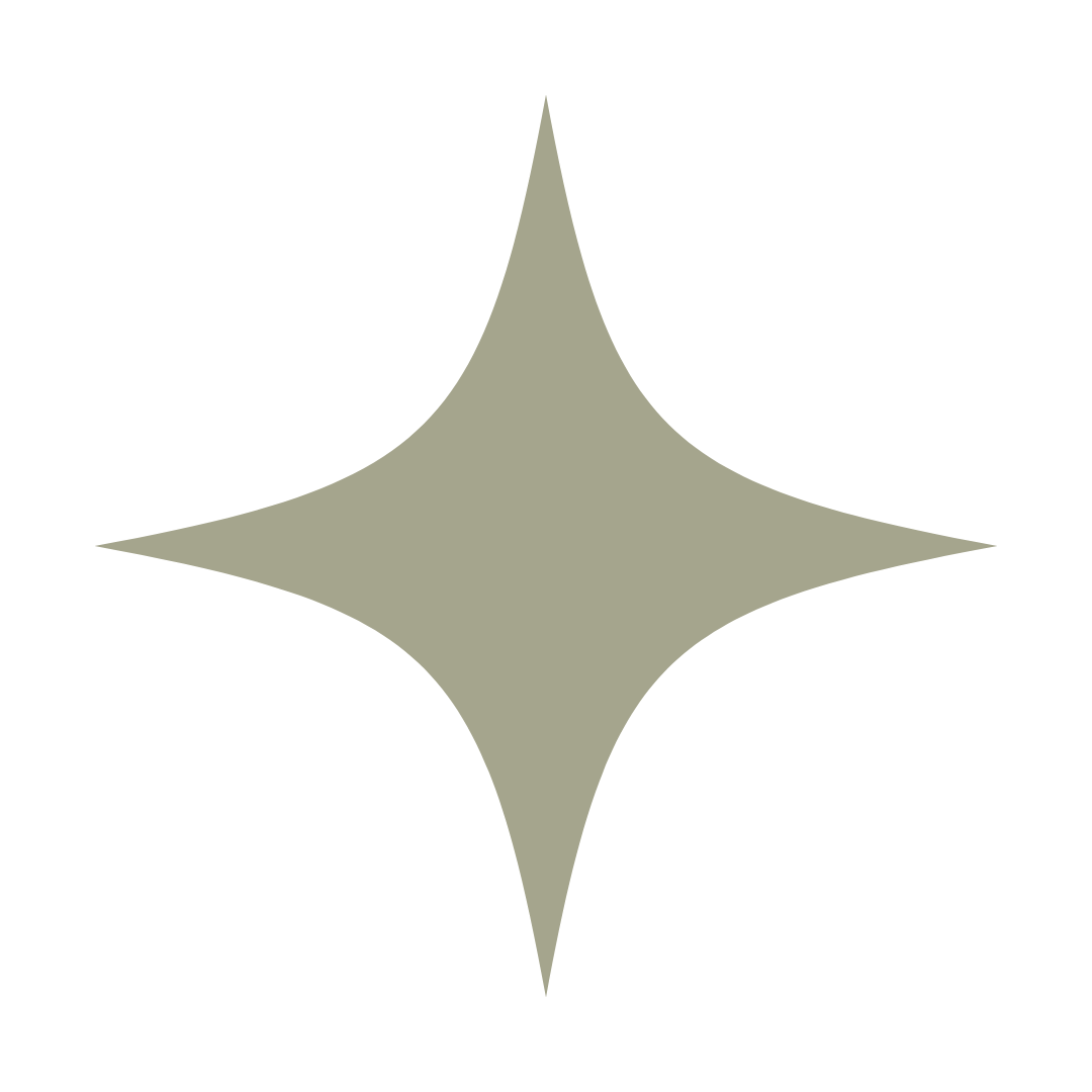 A large, four-pointed star or diamond shape with a metallic or beige color on a black background.