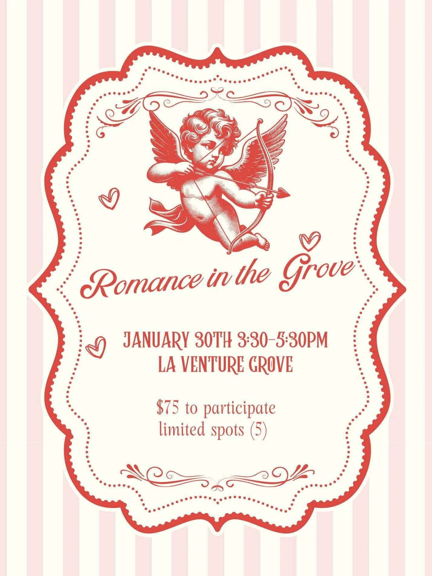 ROMANCE IN THE GROVE✨
.
STYLED SHOOT DETAILS-
January 30, 2026 
Location: @laventuregrove 
Bridal gowns from @whitemagnoliabridal 
Florals from @porterflowerco 
$75 per participate // limited spots to create an intimate &amp; creative experience (5 s