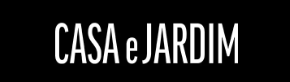 Texto branco em fundo preto: "CASA e JARDIM"
