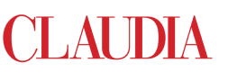 Texto 'CLAUDIA' em letras vermelhas em fundo branco.