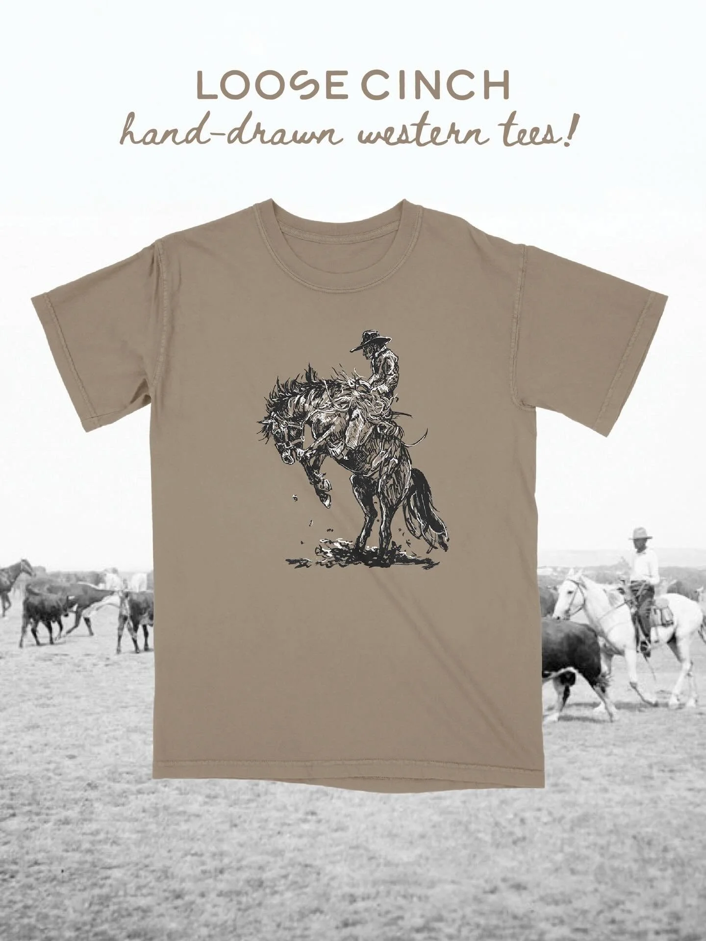 Don&rsquo;t forget to take a look at the new tees that are out!! New designs from recent sketches on comfort colors blanks. Link in bio 🖤

 (background images are sourced from L.A. Huffman Photo Collection via Montana State library ) 
.
.
.
#western