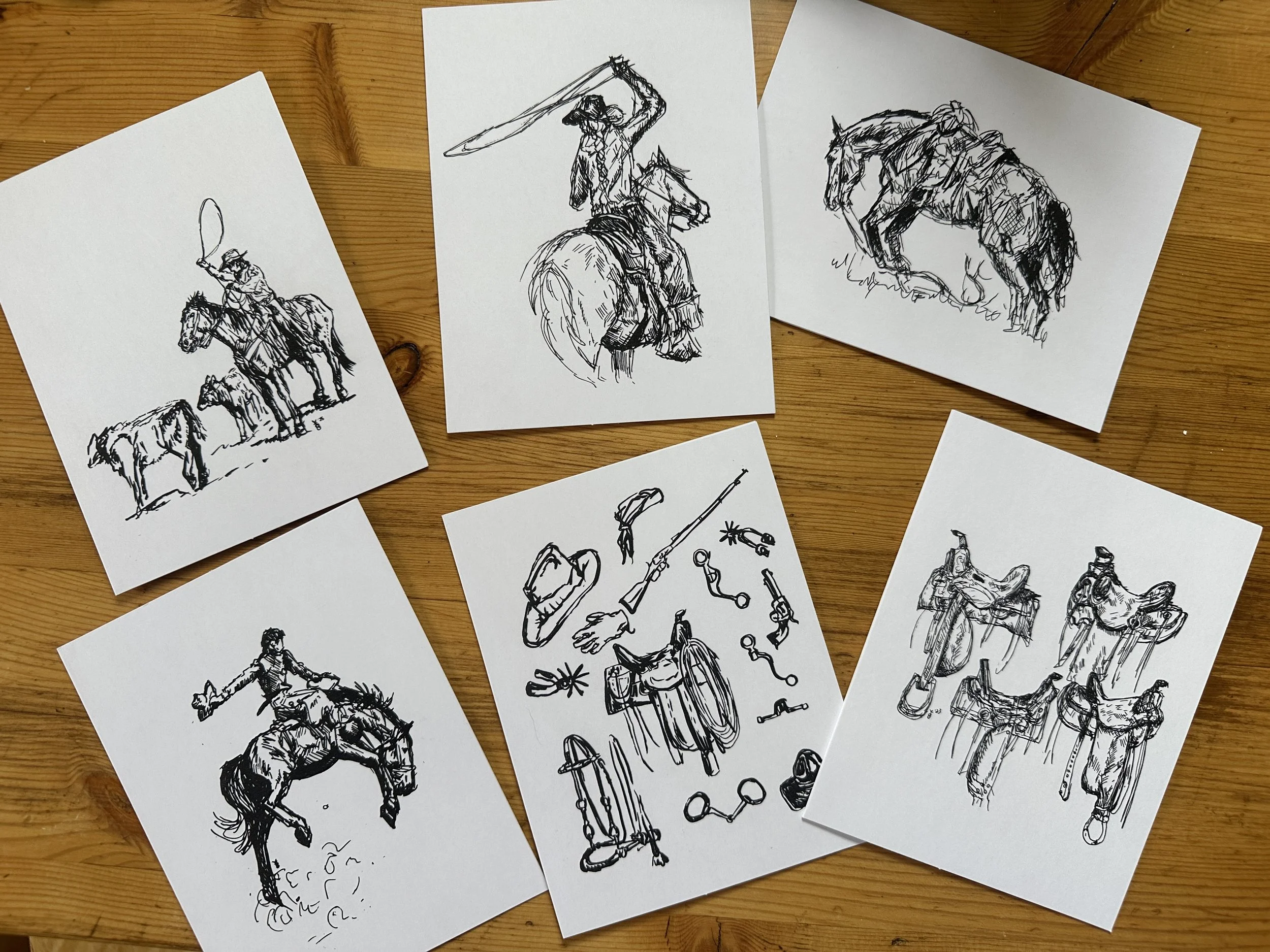 Western Sketches- Greeting Card Set