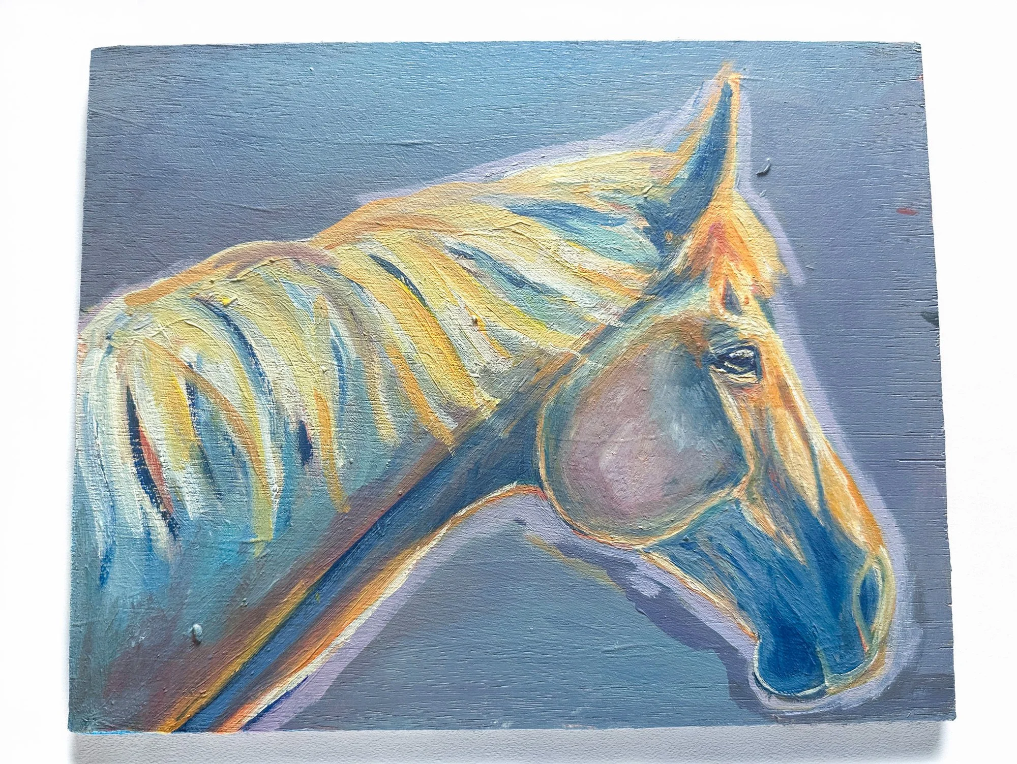 Purple Pony- Unfinished Painting- Original