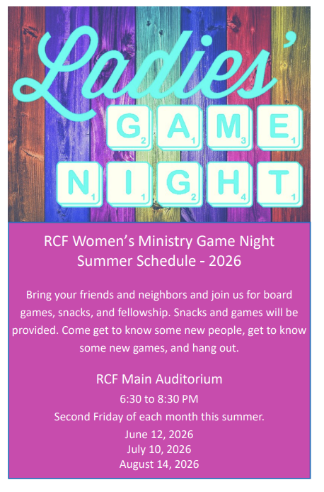 Women's Summer Game Nights
