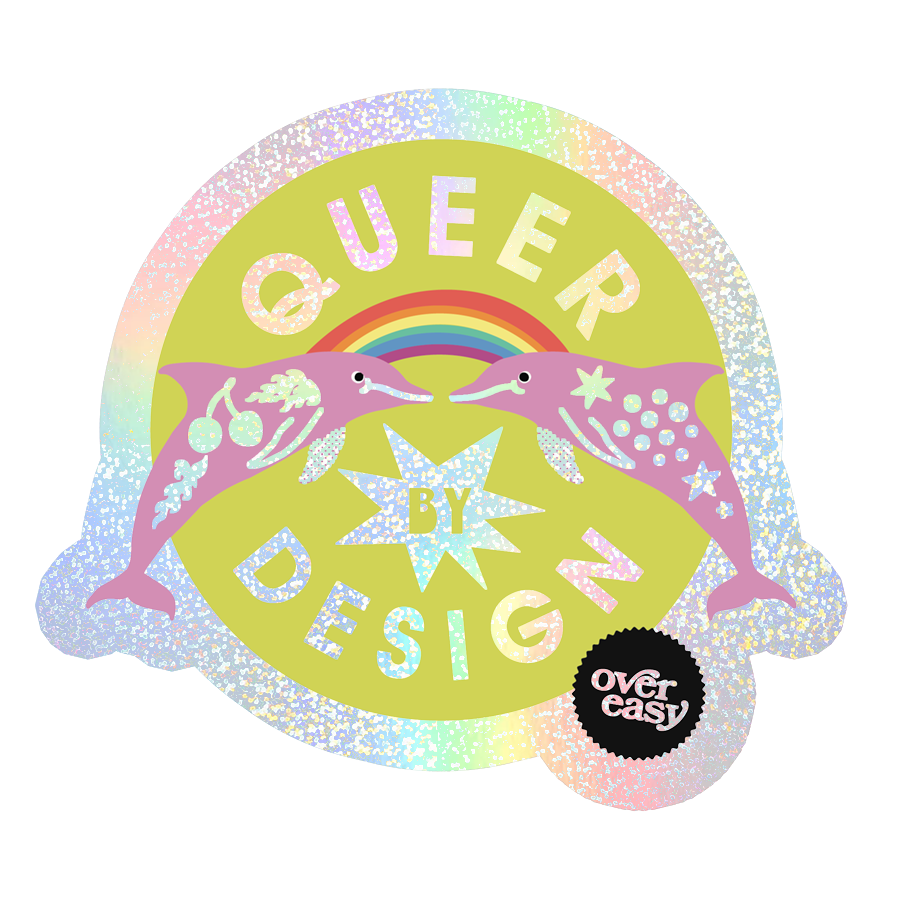 "Queer by Design" Dolphin Sticker