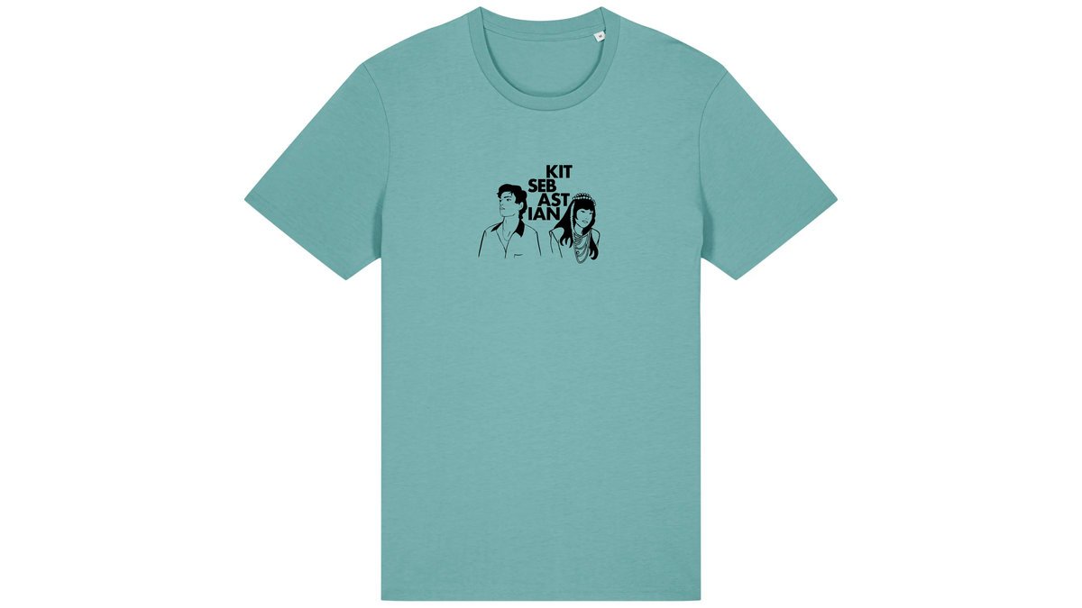 100% Organic ringspun combed cotton teal T-shirt