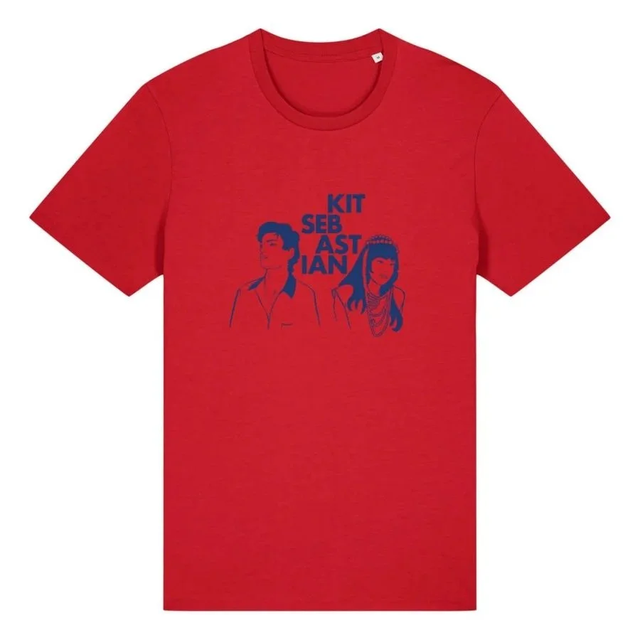 100% Organic ringspun combed cotton red T-shirt