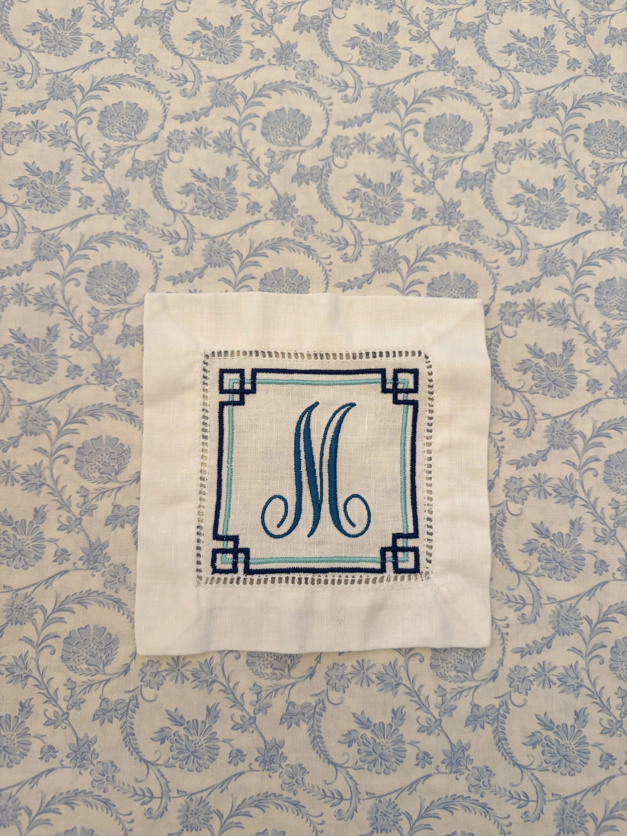 Monogrammed cocktail napkin