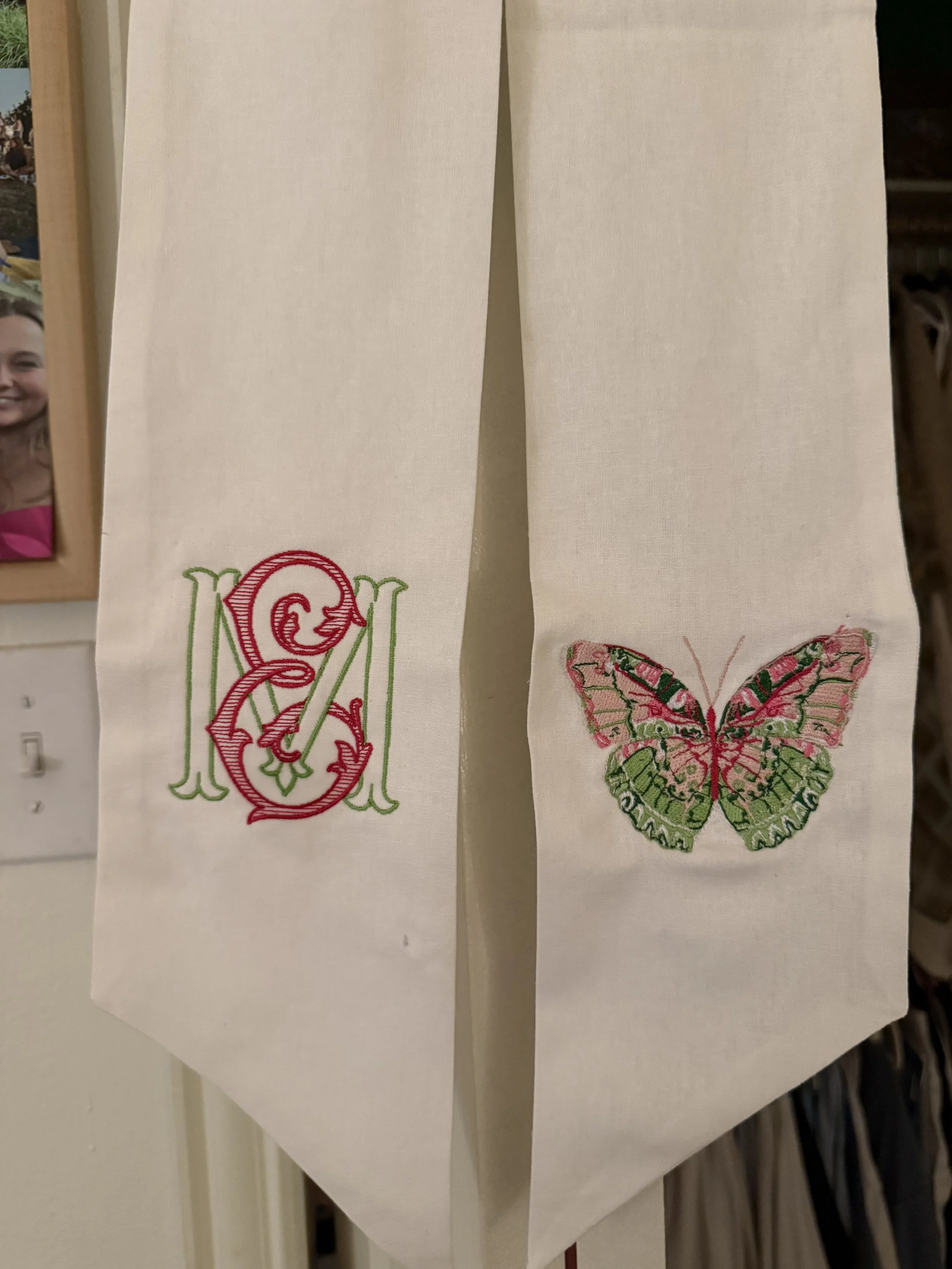 Butterfly wreath sash