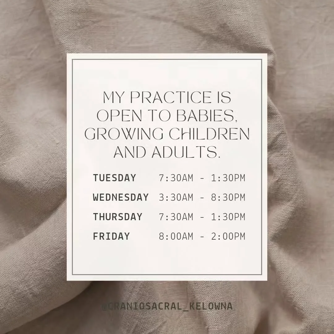 Currently I am available every Tuesday, Wednesday, Thursday and Friday at Landmark Wellness on Dolphin Ave in the Landmark 2 building.

I am a Biodynamic Craniosacral Therapist and my practice is open to babies, growing children and adults. 

If you 