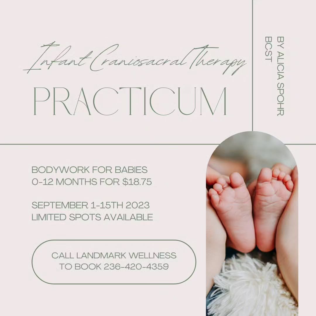 Hey Kelowna parents! Great news!&nbsp;

Craniosacral Kelowna is offering a special treatment rate for the first two weeks in September that is focused on babies ages 0-12 months.&nbsp;

This is the perfect opportunity to discover how gentle touch can
