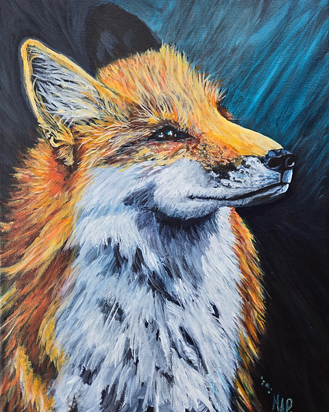 Red fox - Painting by Molly Phillips