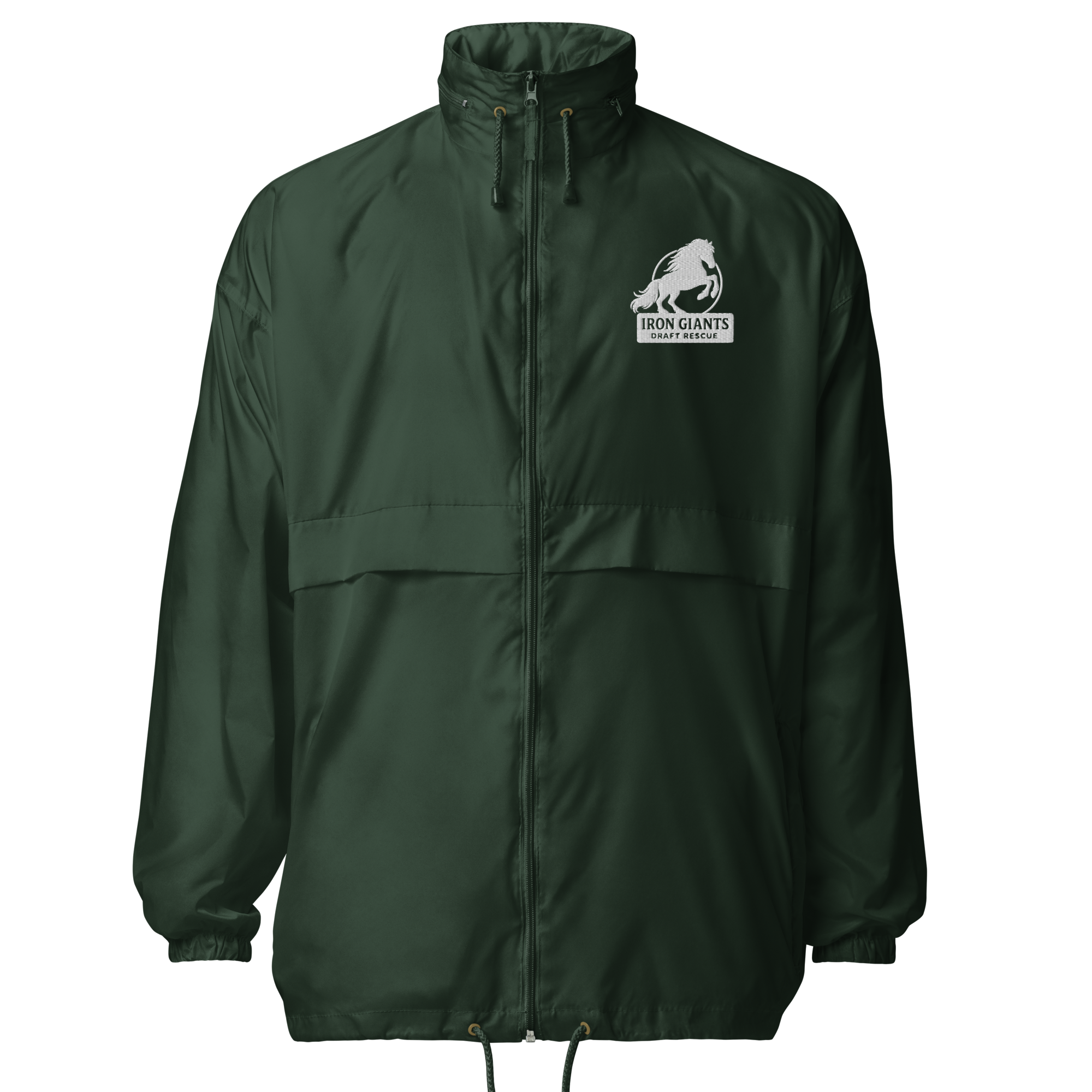 basic-unisex-windbreaker-forest-green-front-69c488e6d7c4e.png