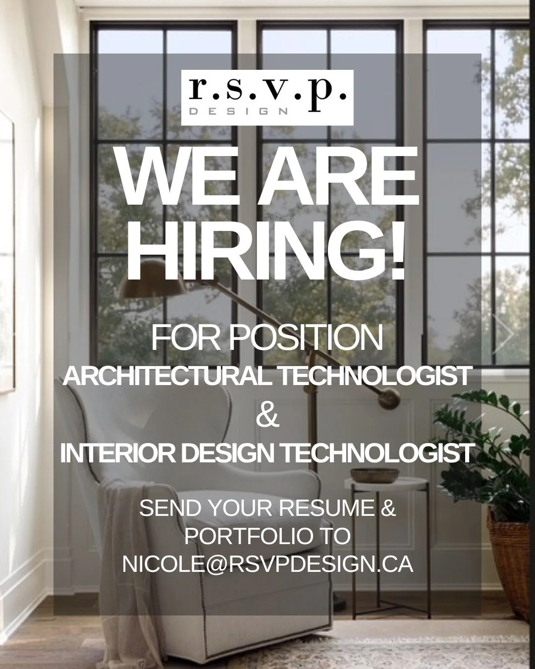 🚀 We&rsquo;re Hiring! Join Our Team! 
Are you ready to take your career to the next level? We&rsquo;re looking for passionate, talented individuals to grow with us. 

Position: Architectural Technologist &amp; Interior Design Technologist
Apply to: 