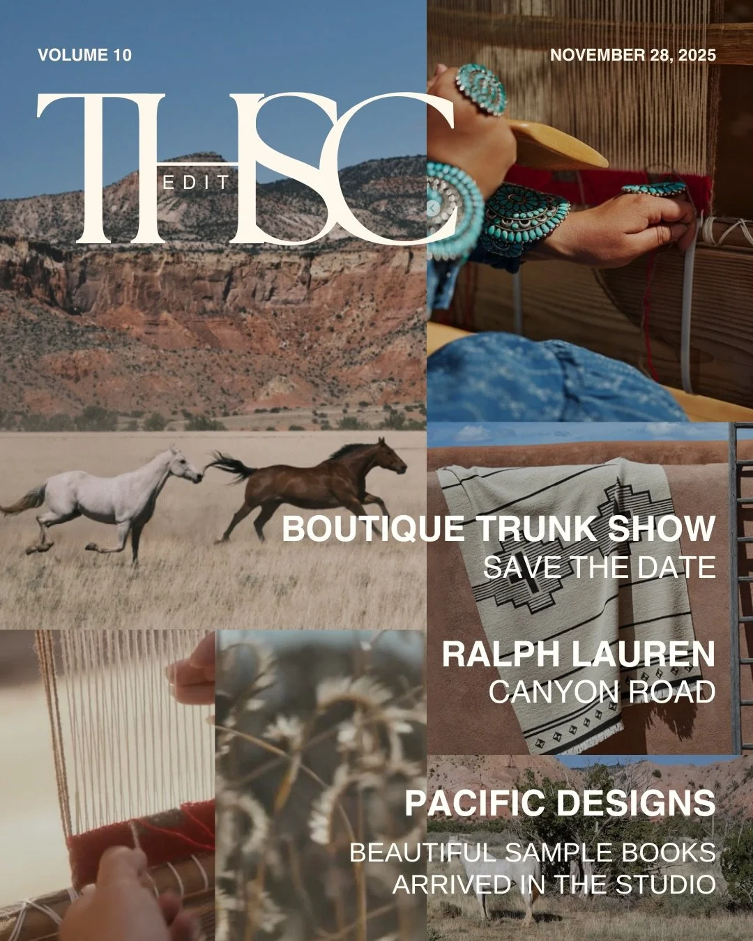 THSC Edit Volume 10

💡 Boutique Trunk Show: Save the date 

💡 @ralphlaurenhome Canyon Road

💡 @pacific_designs_intl new samples in the studio