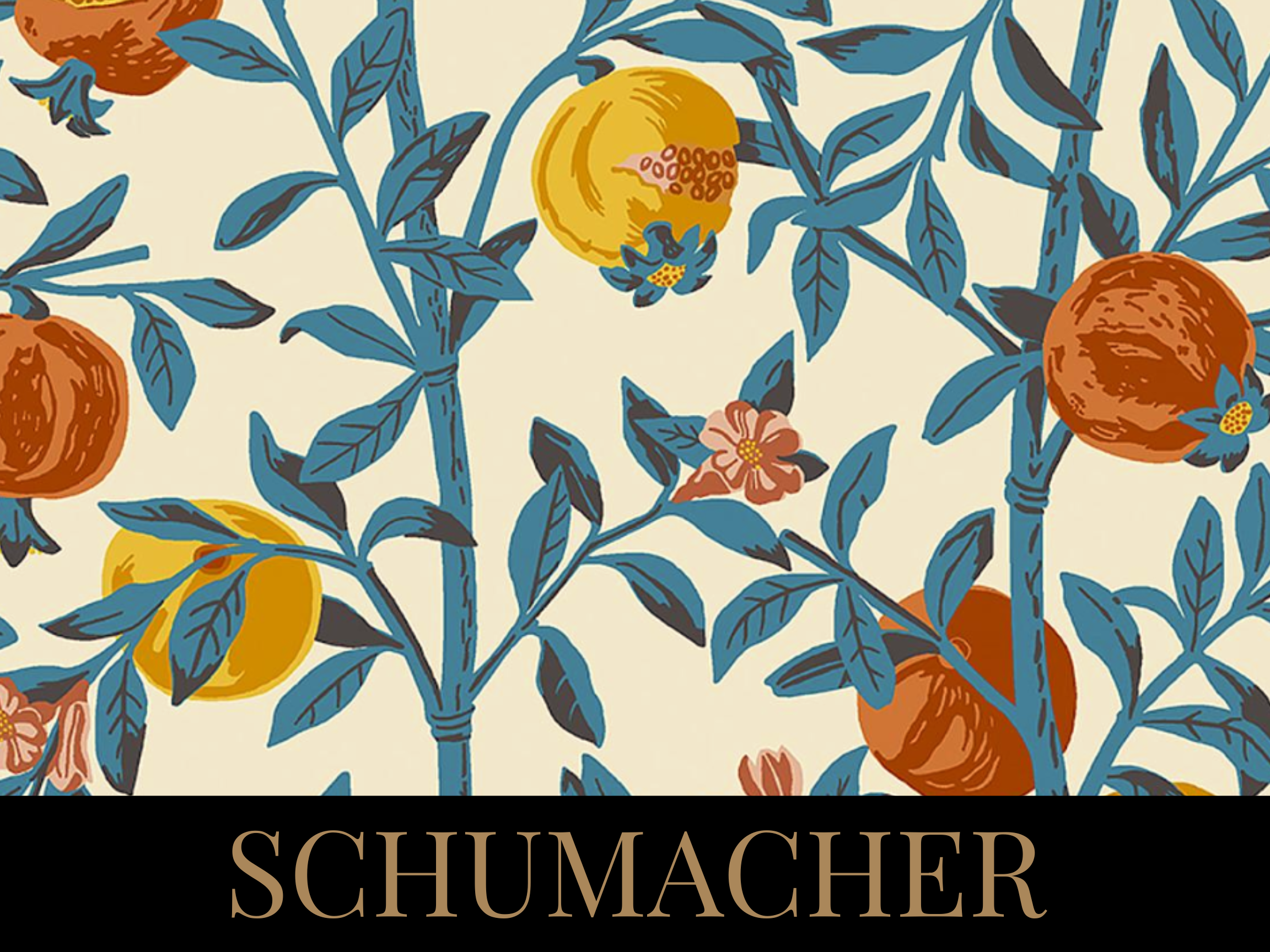 Schumacher textiles and wallpaper are available to order at The Home Studio Collective.